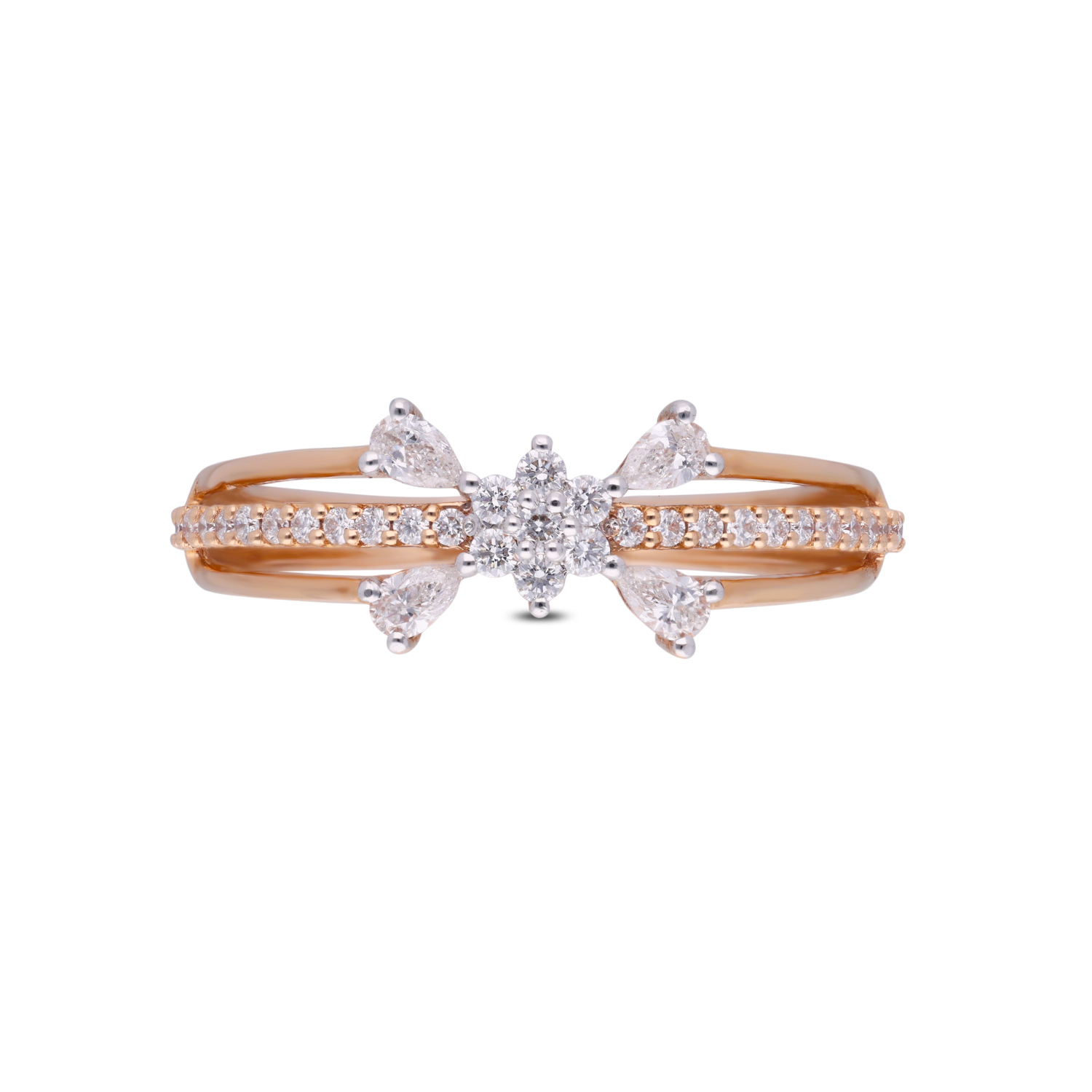 Elegant Gold Ring with Floral-Inspired Stone Setting