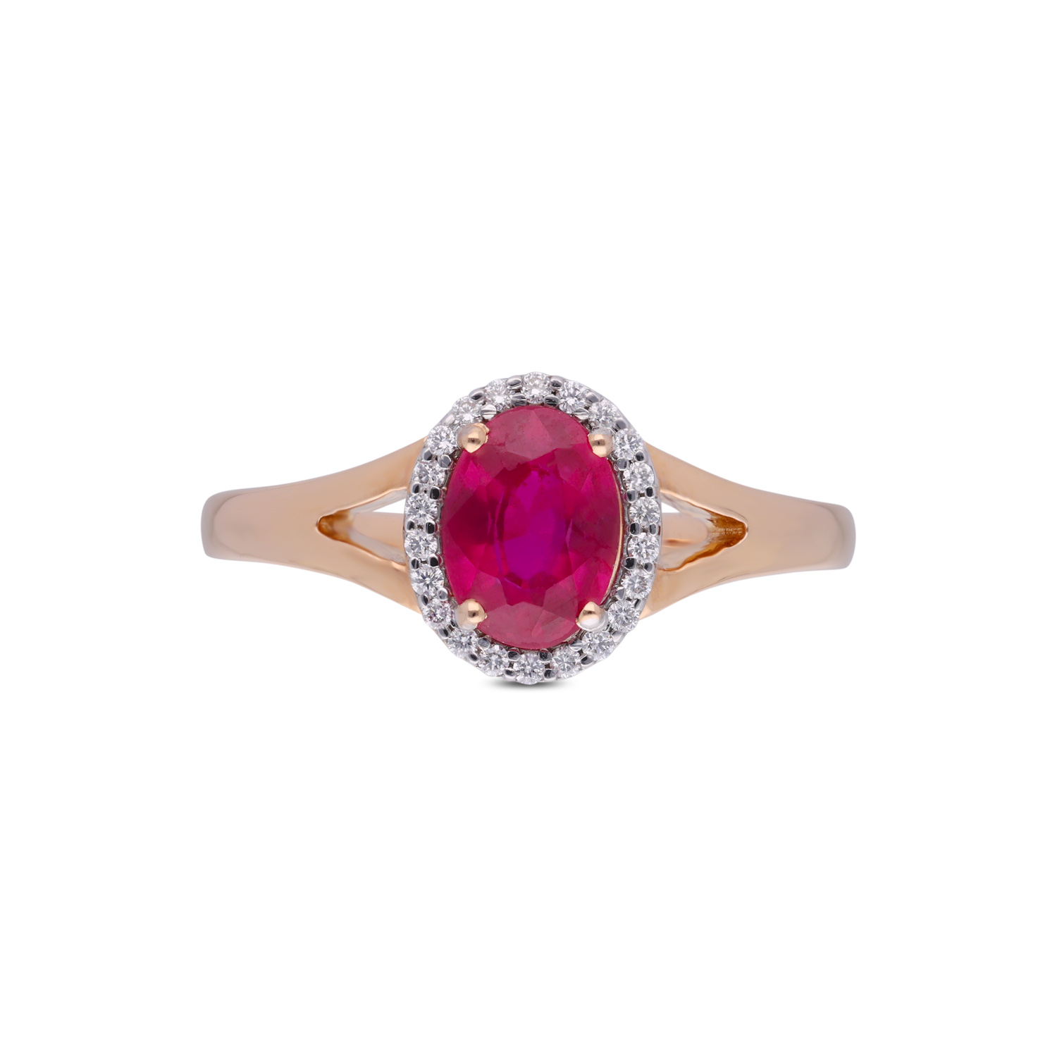 Gold Ring with Red Stone & Shimmering Accents