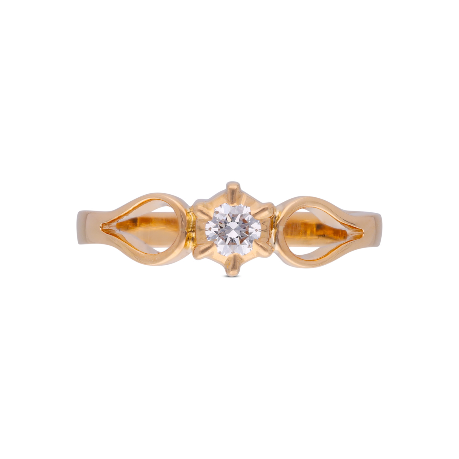 Elegant Gold Ring with a Sparkling Center Stone