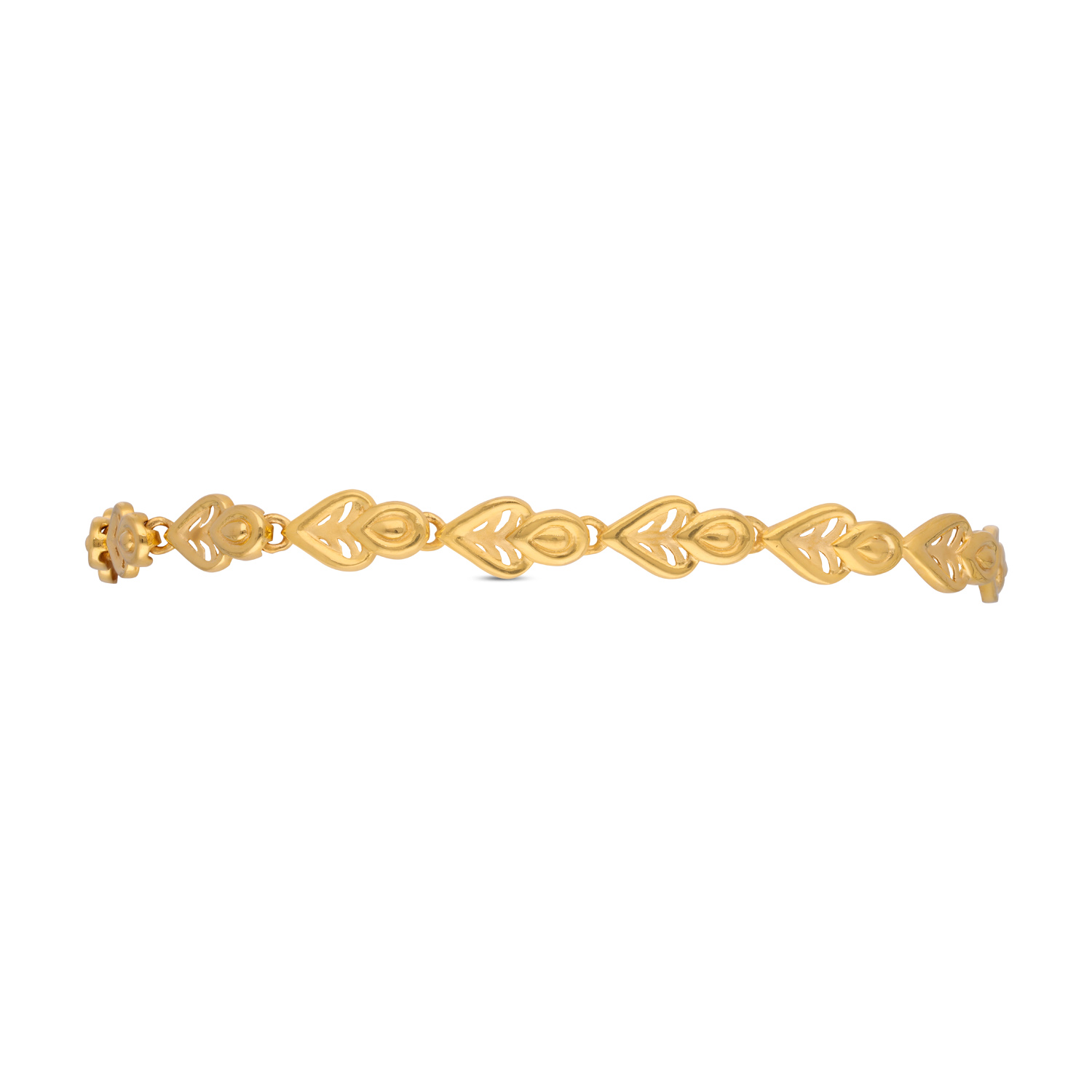 Graceful Gold Bracelet with Leaf-Inspired Links