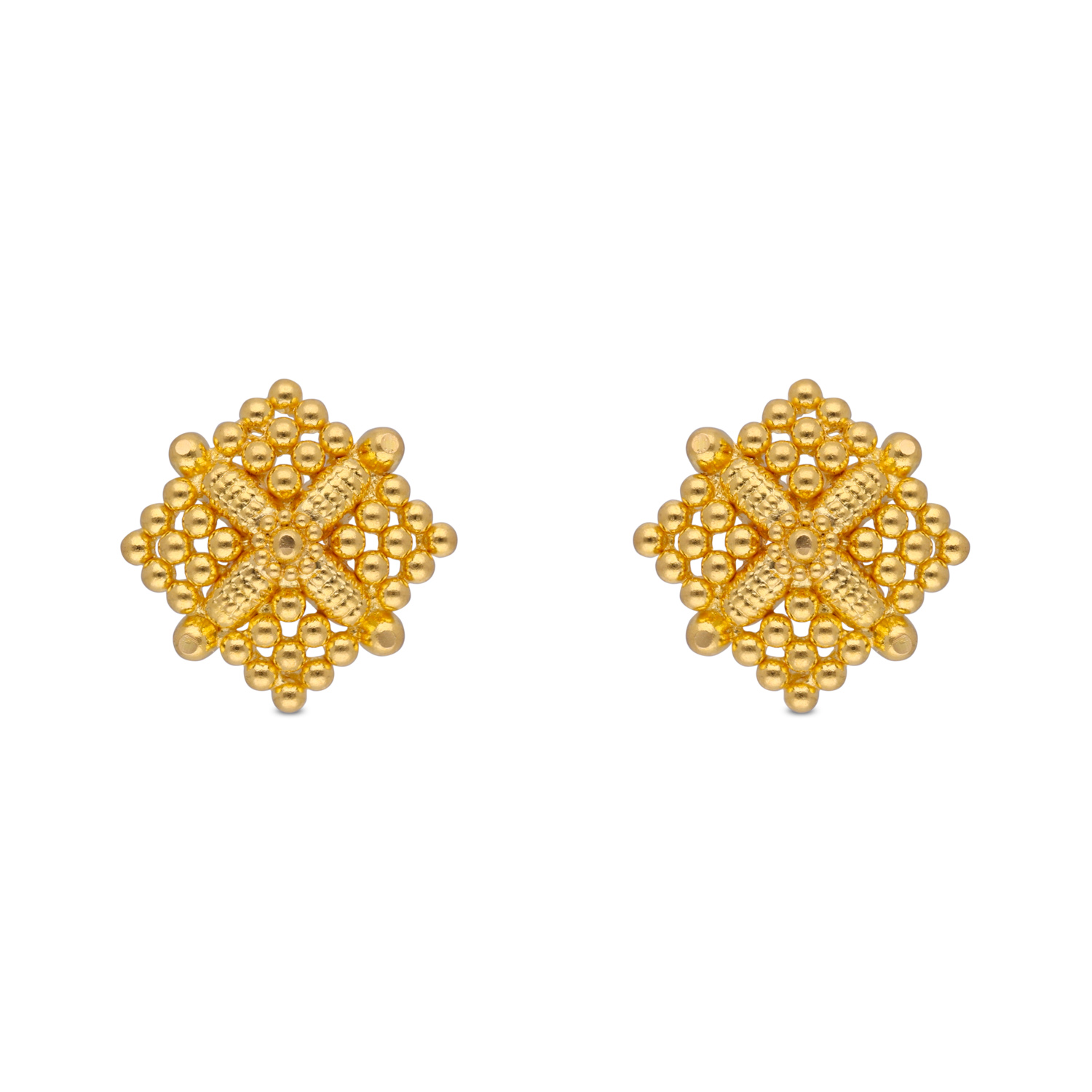 Elegant Textured Gold Ear Studs ? A Timeless Statement