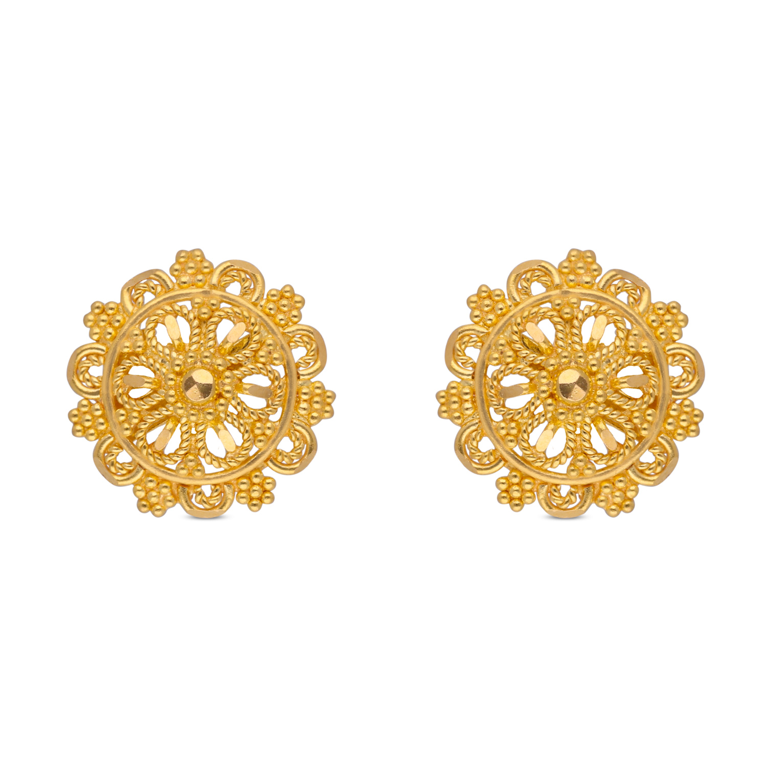 Timeless Filigree Gold Ear Studs
