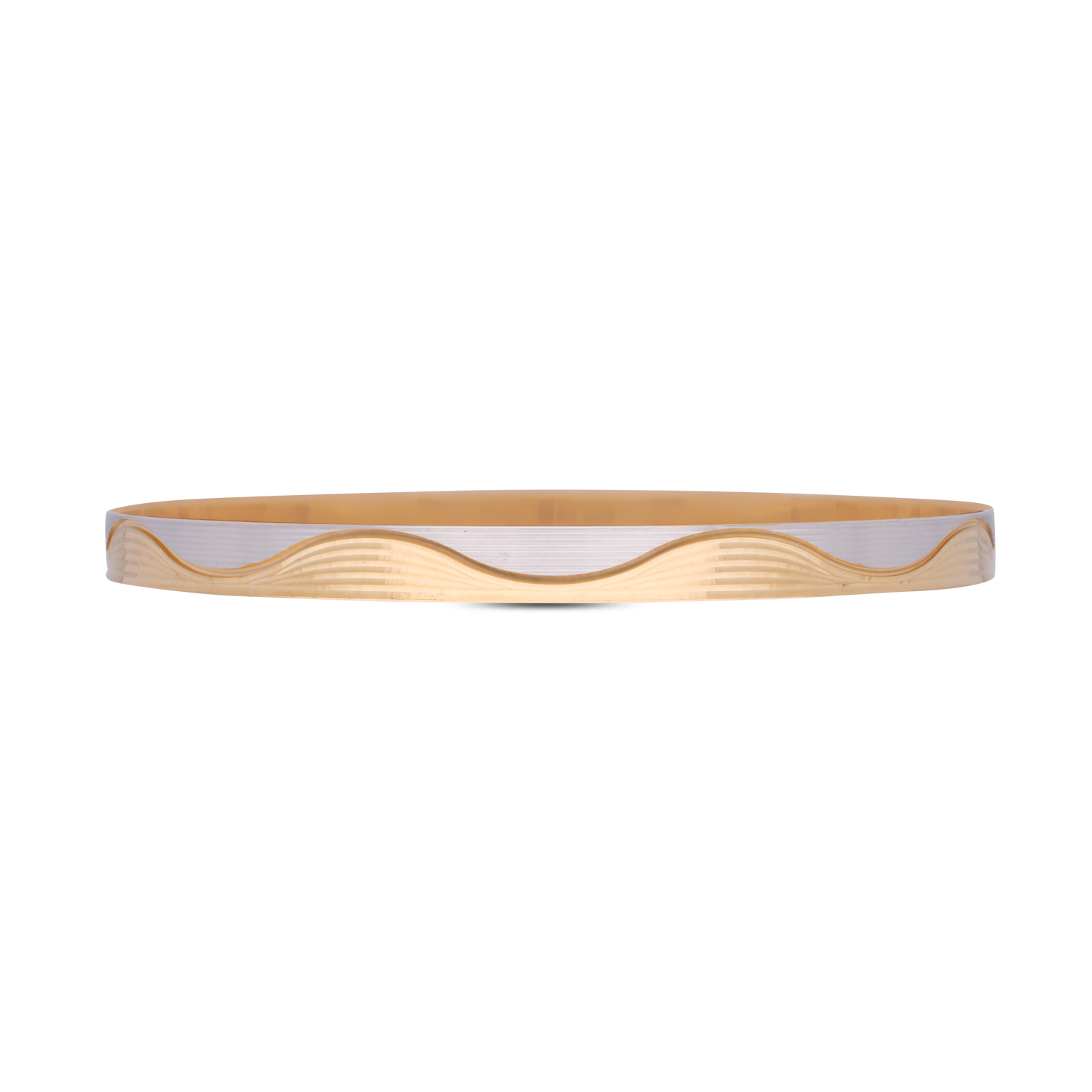 Sleek Wave-Inspired Gold Bangle