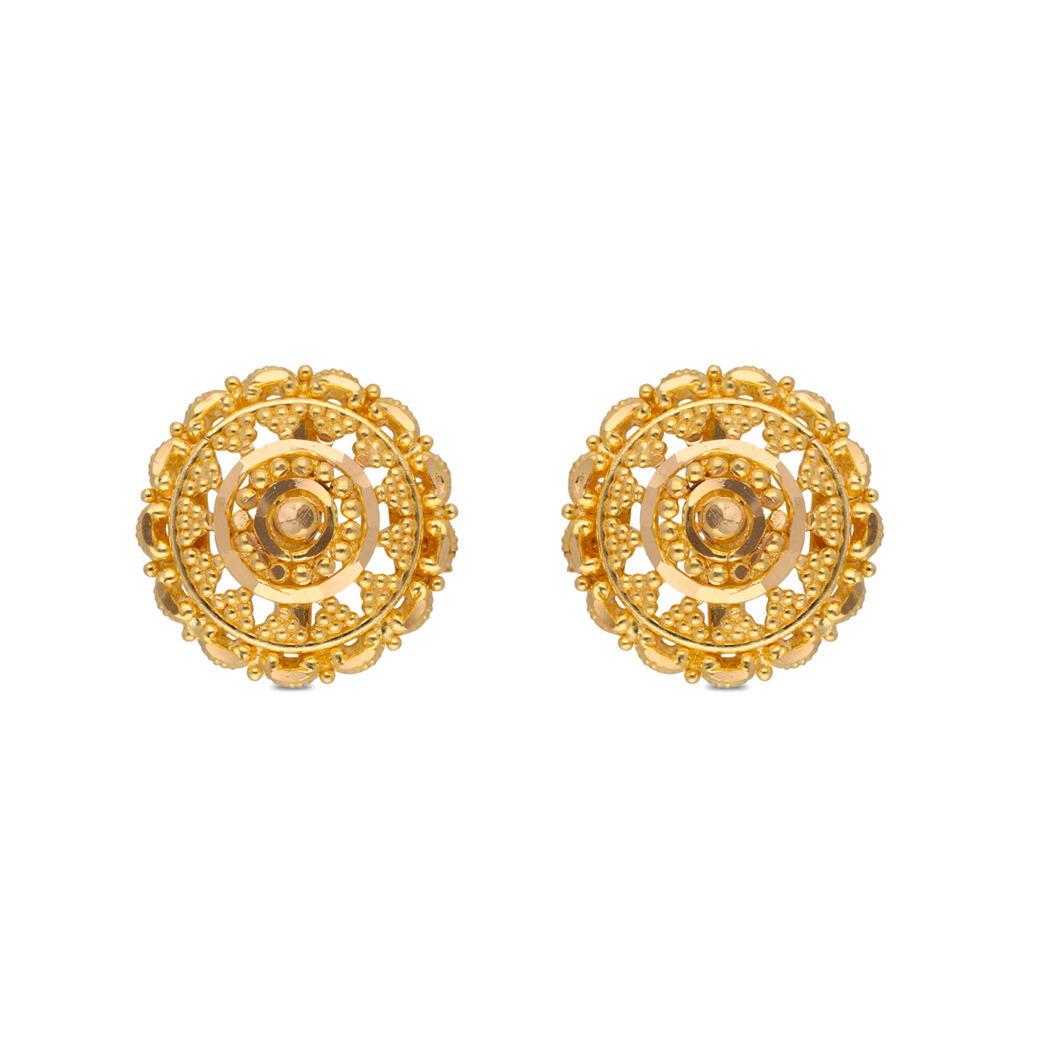 Exquisite Filigree Gold Ear Studs – A Radiant Symbol of Elegance