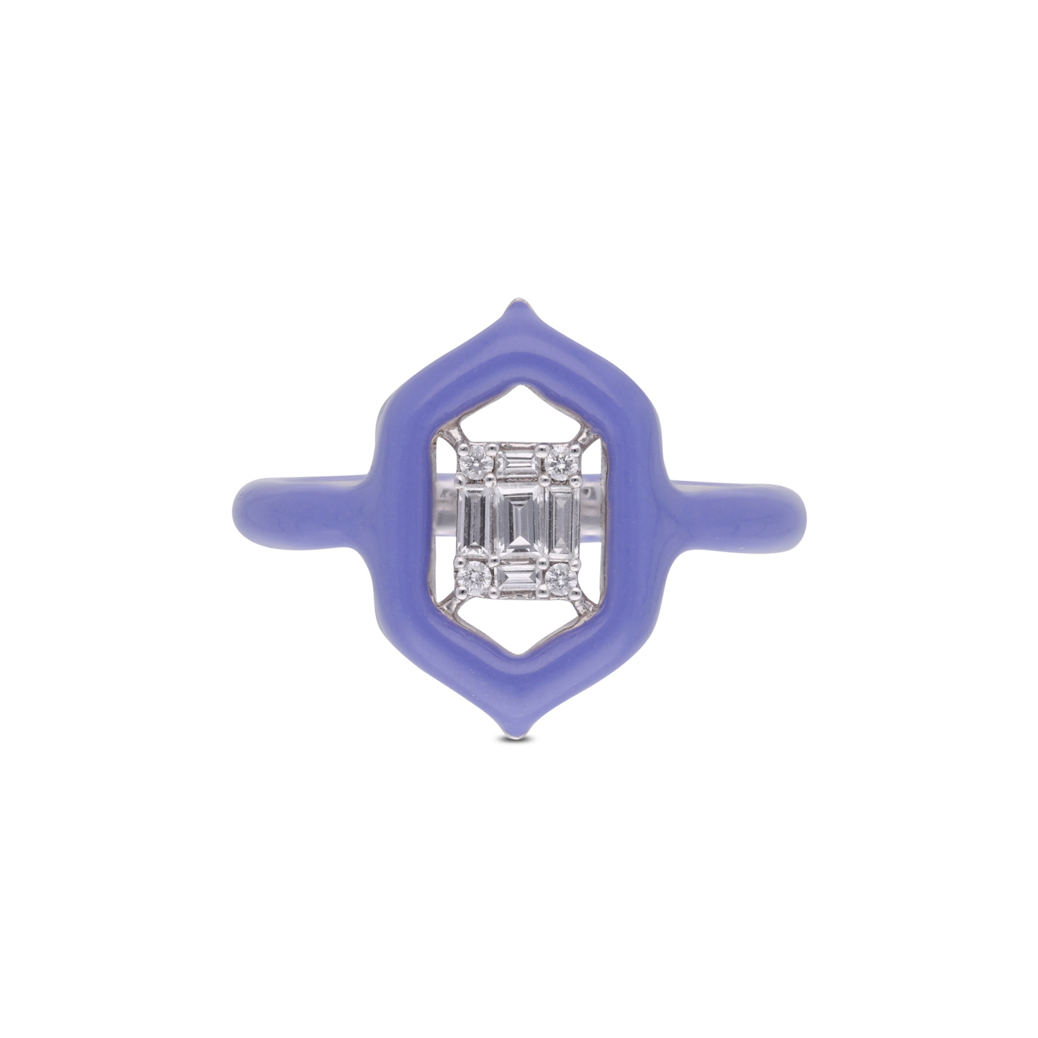 Contemporary Enamel Diamond Ring – A Bold Statement of Elegance