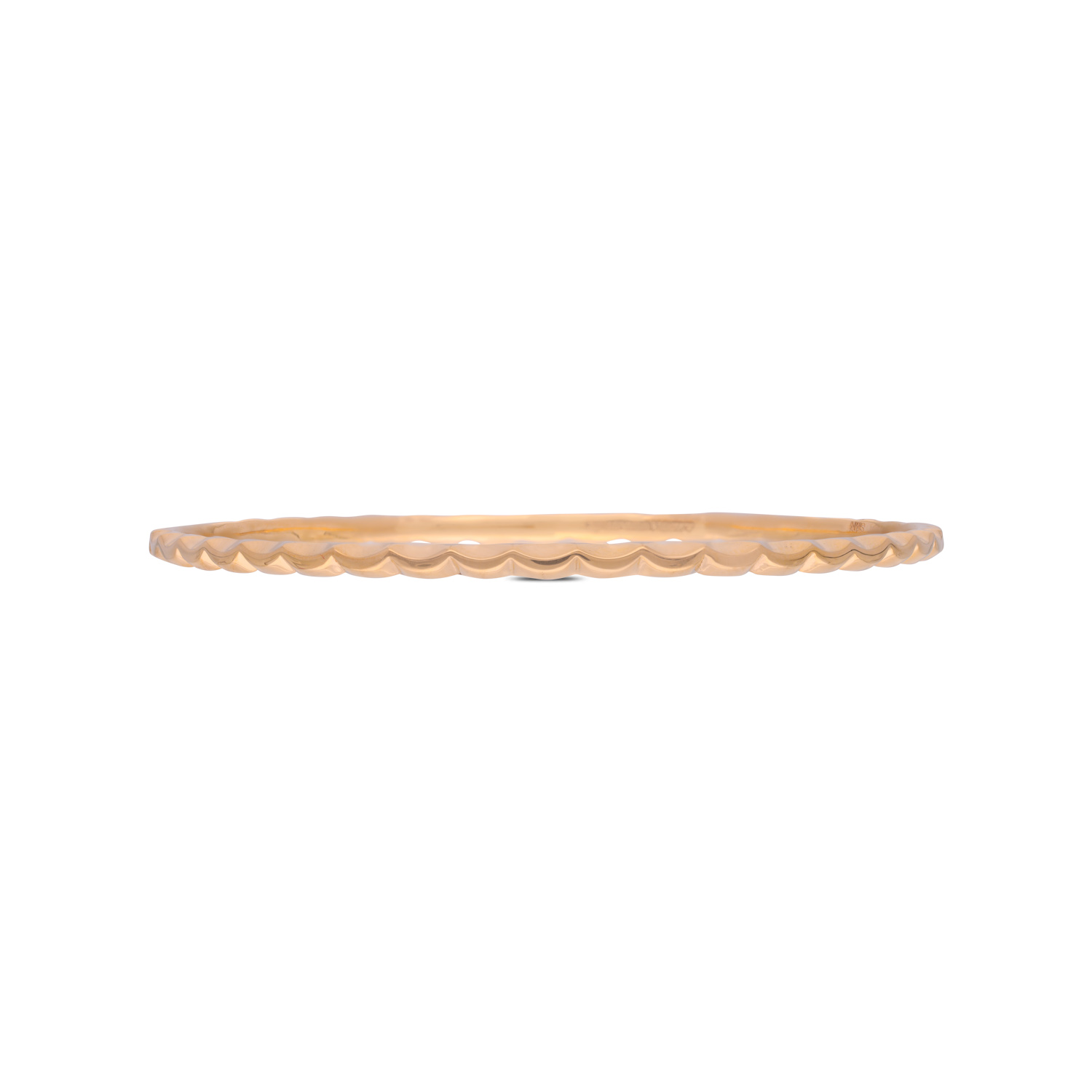 Minimalist Scalloped Gold Bangle
