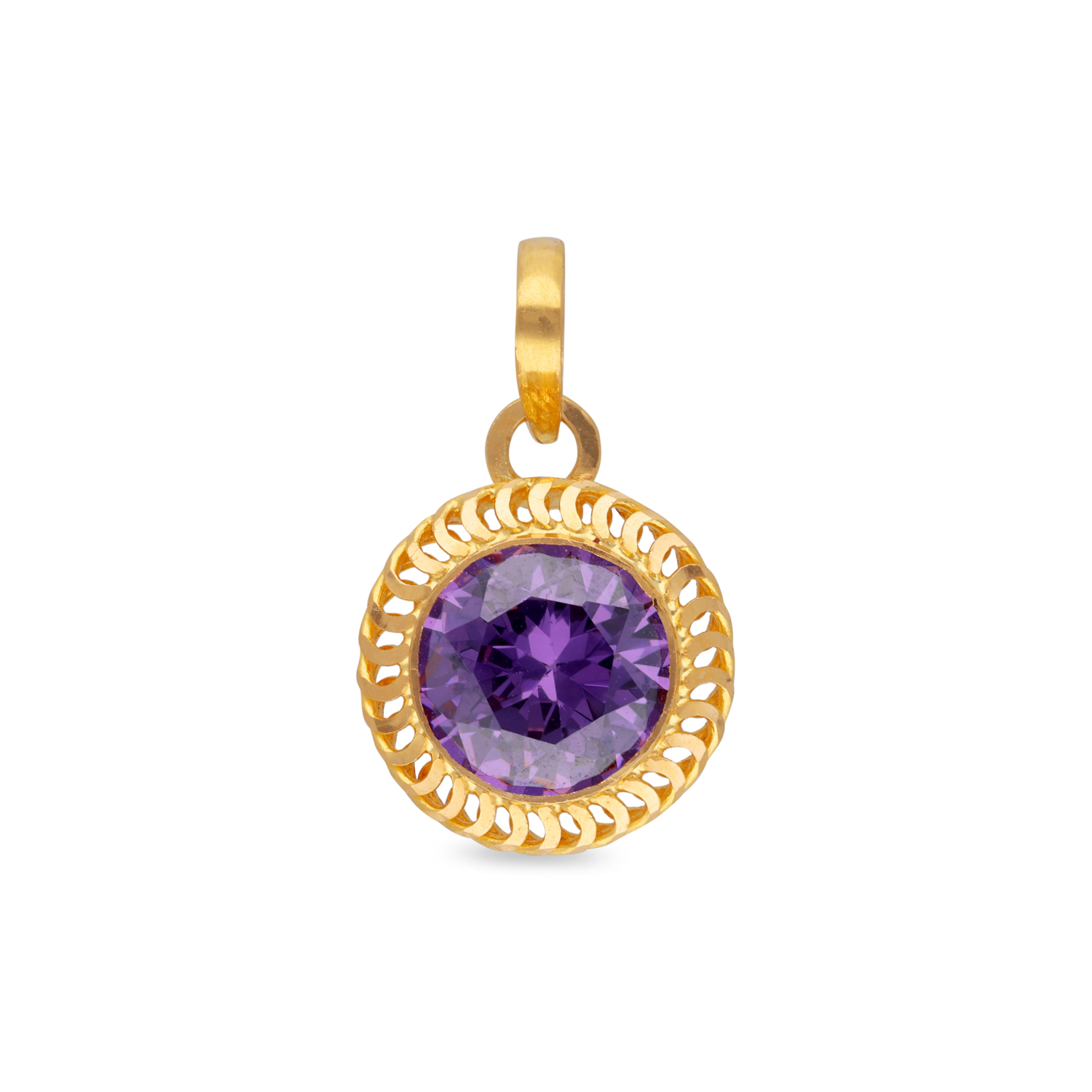 Imperial Amethyst-Hued Halo Pendant