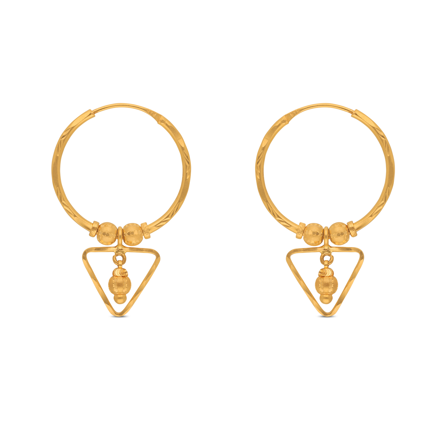 Tara Tribal-Inspired Geometric Gold Drops
