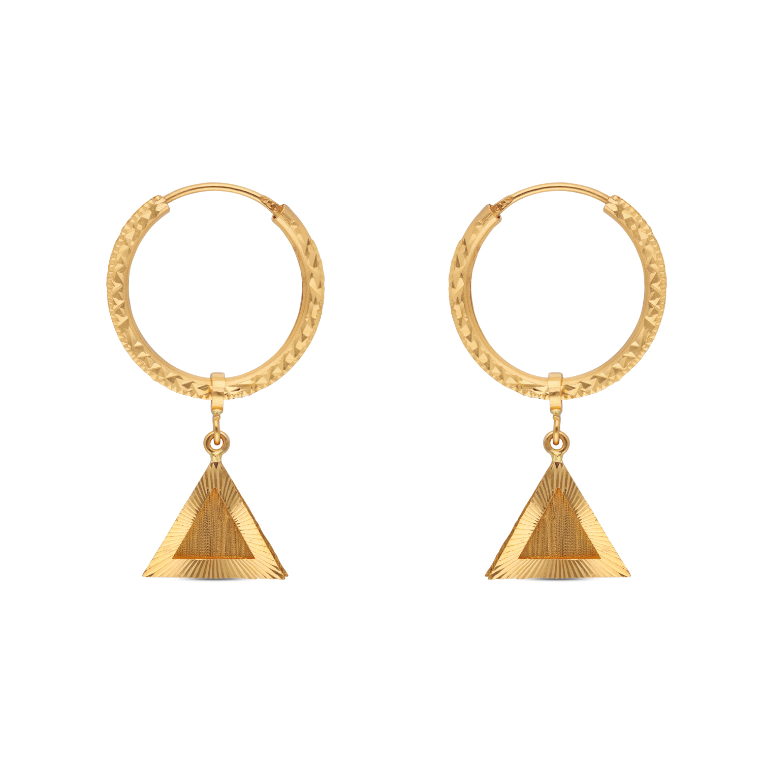 Zyra Geometric Gleam Gold Hoops