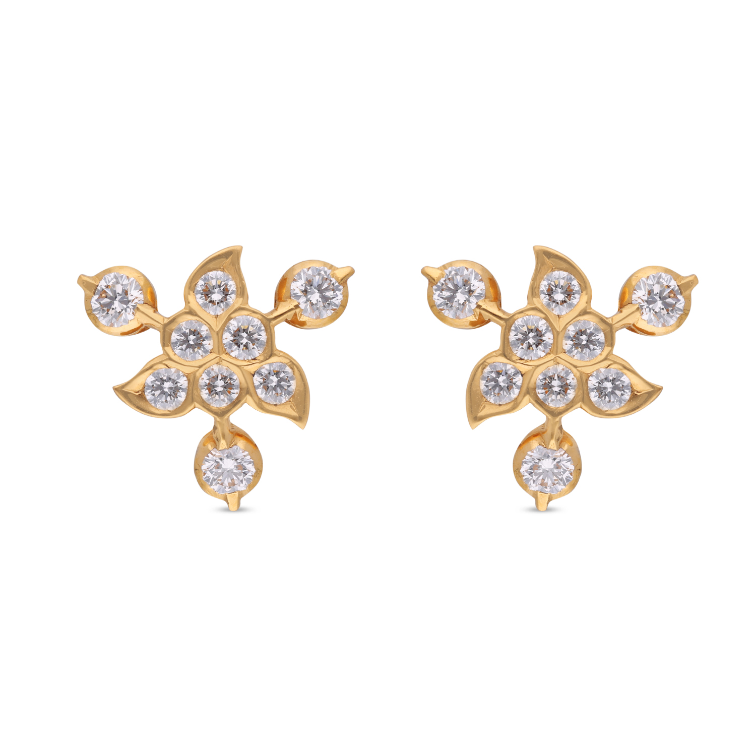 Florenza Diamond Blossom Studs in Gold