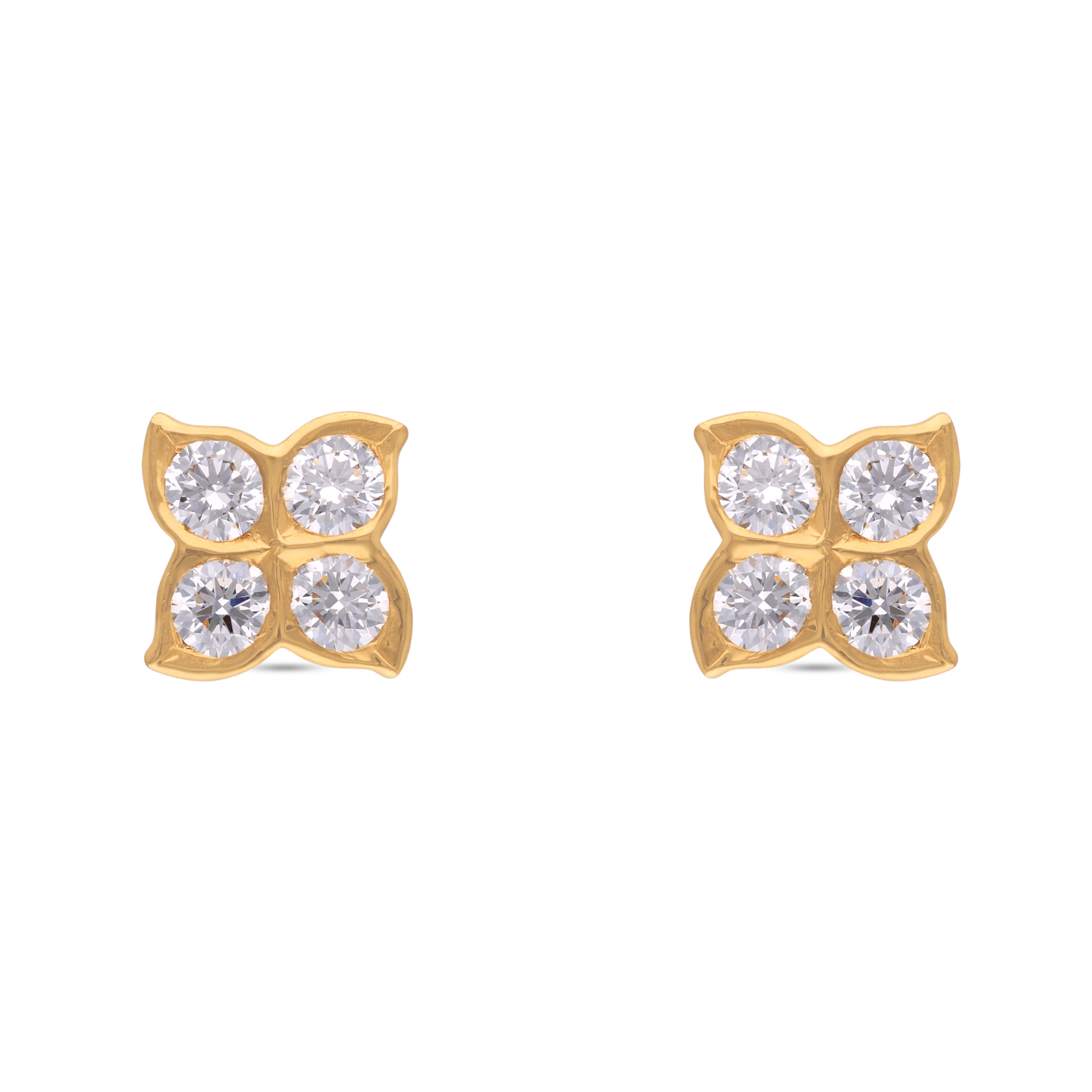 Petra Four-Stone Diamond Studs in Gold