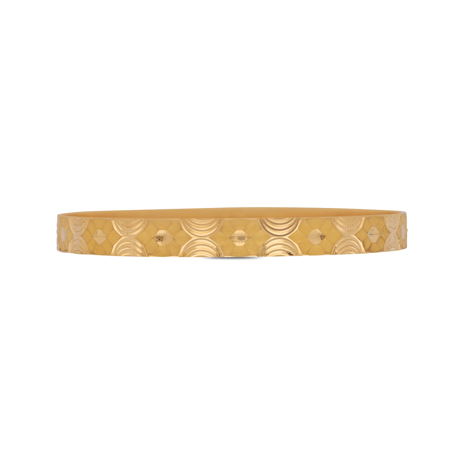 Sculpted Brilliance Flat-Cut Gold Bangle Pair