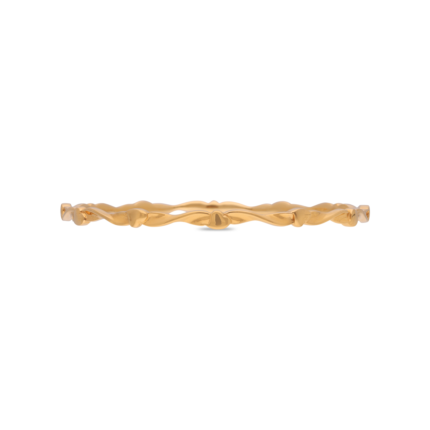 Ornate Rhythm Textured Gold Bangle Pair