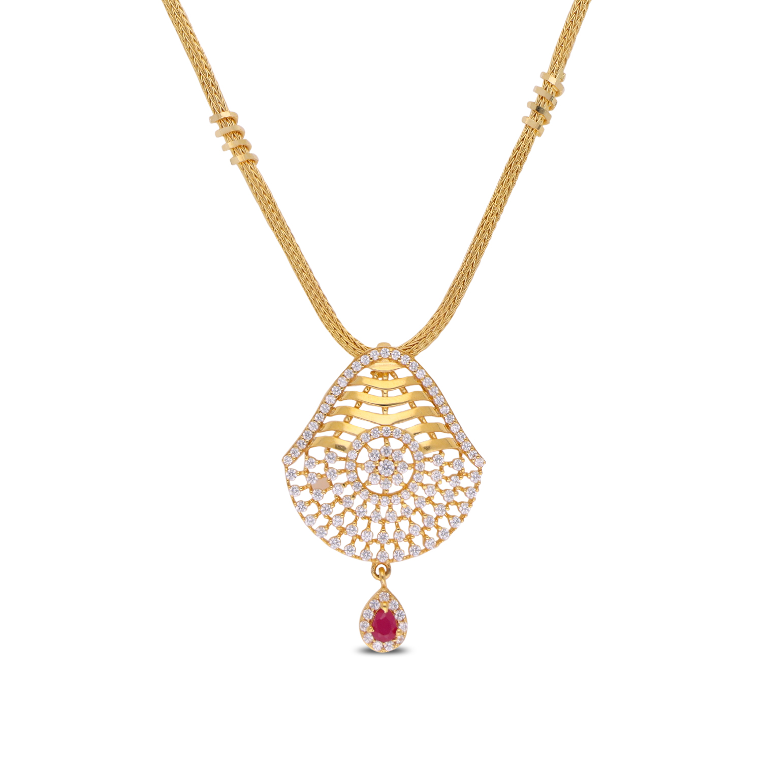 Radiant Fan Gold Chain Pendant