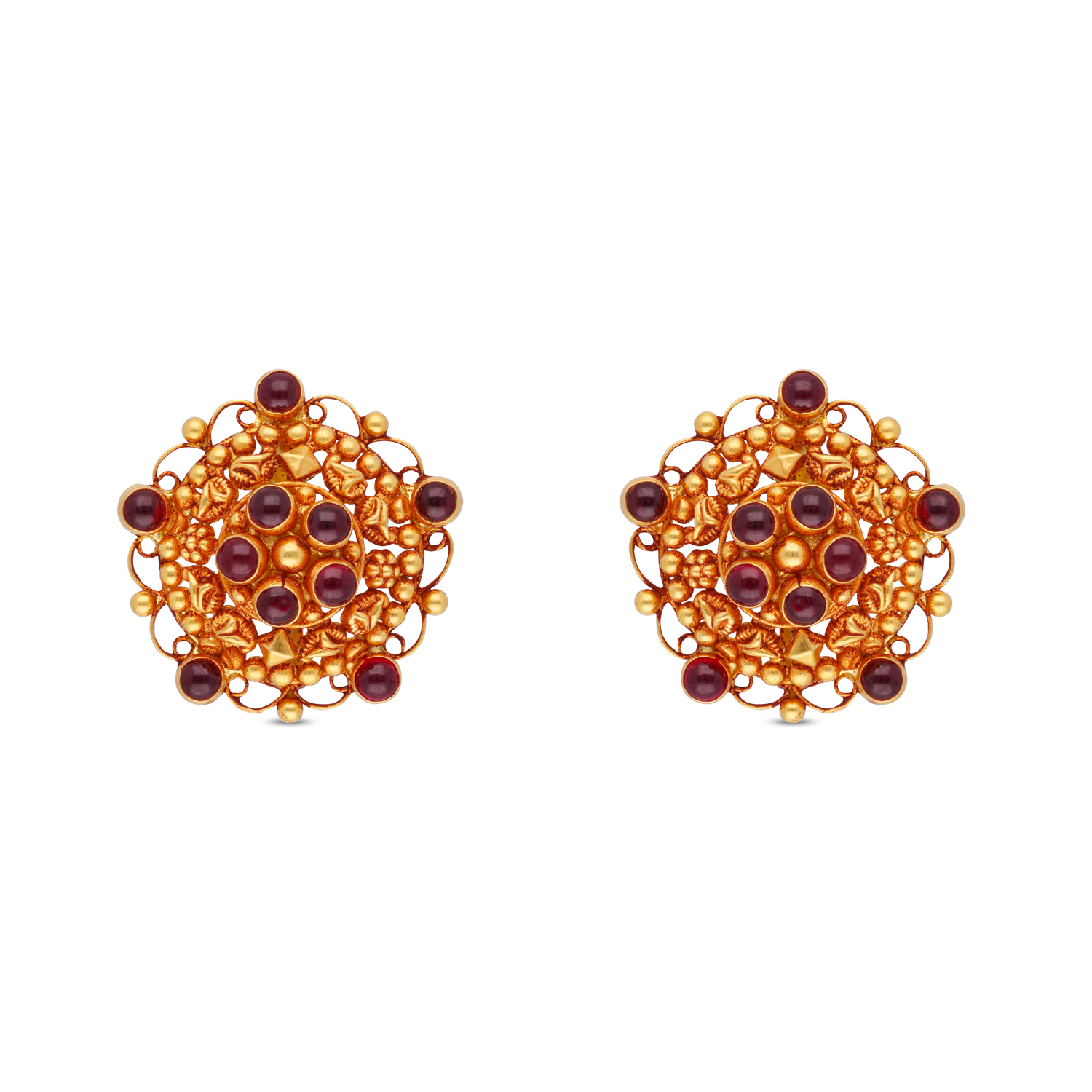 Crimson Heritage Gold Studs