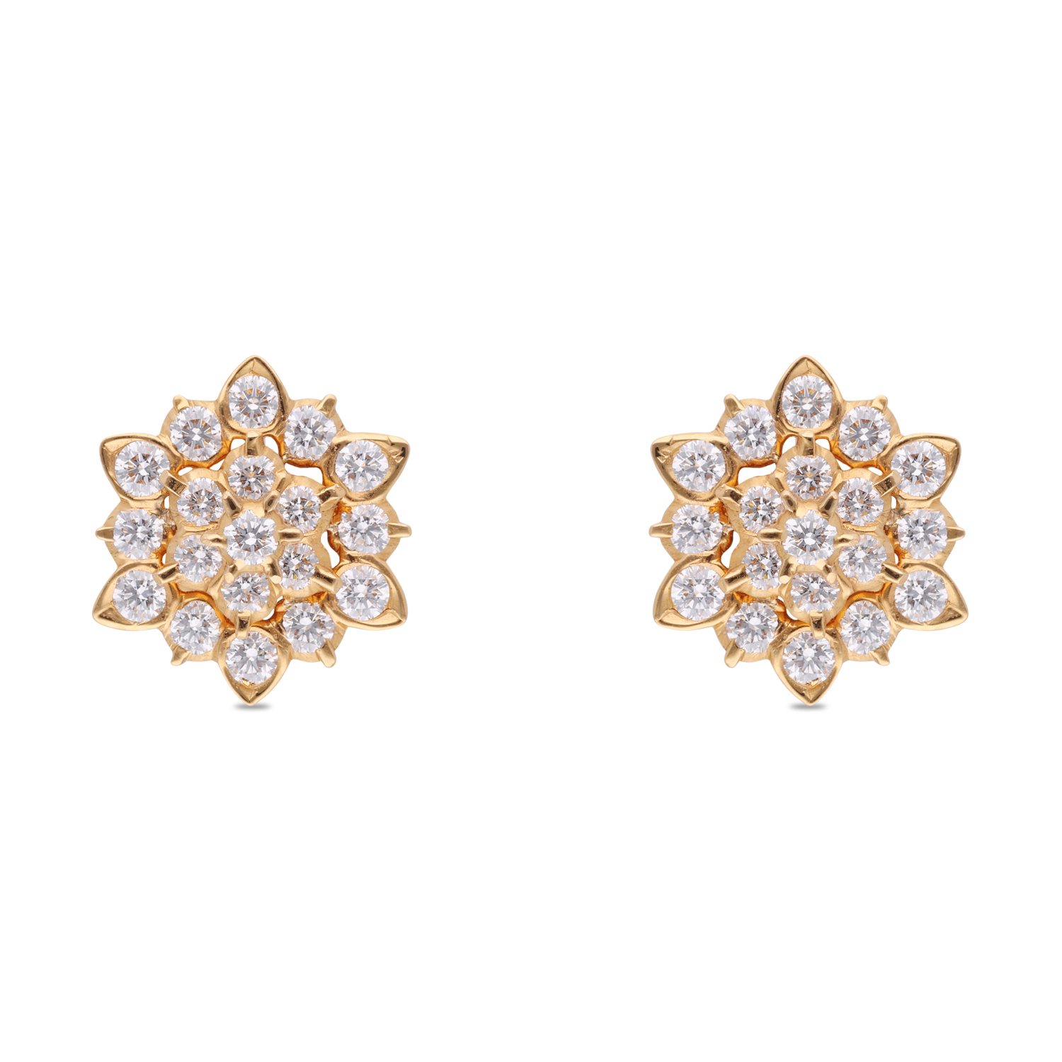 Eternal Petal Cluster Diamond Ear Studs