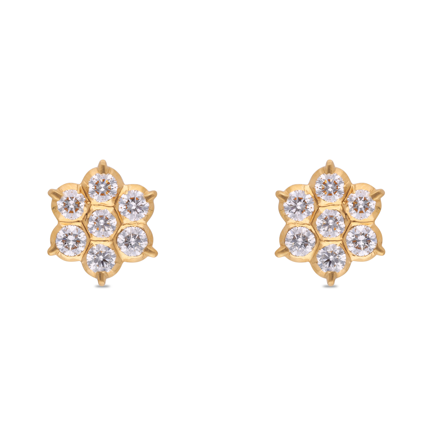 Petite Bloom Diamond Studs in Gold