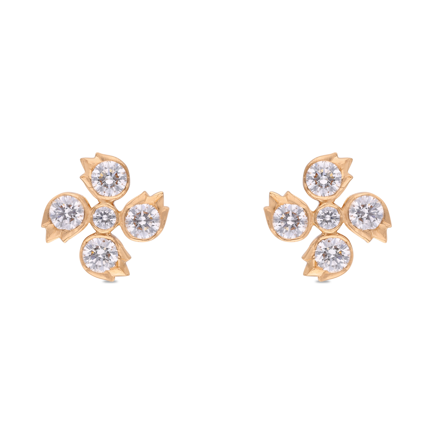 Tulip Charm Diamond Studs