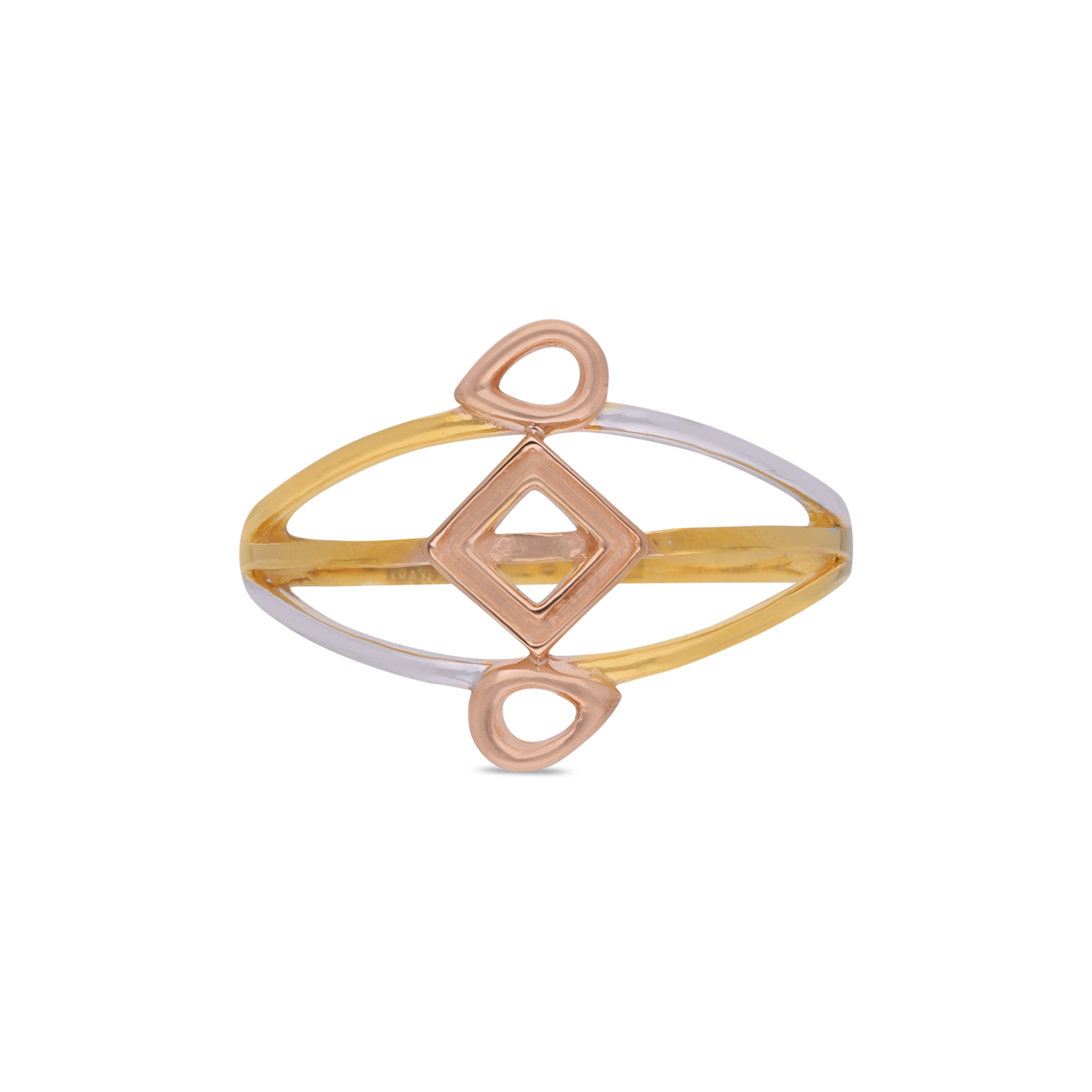 GeoGlint Tri-Tone Gold Ring