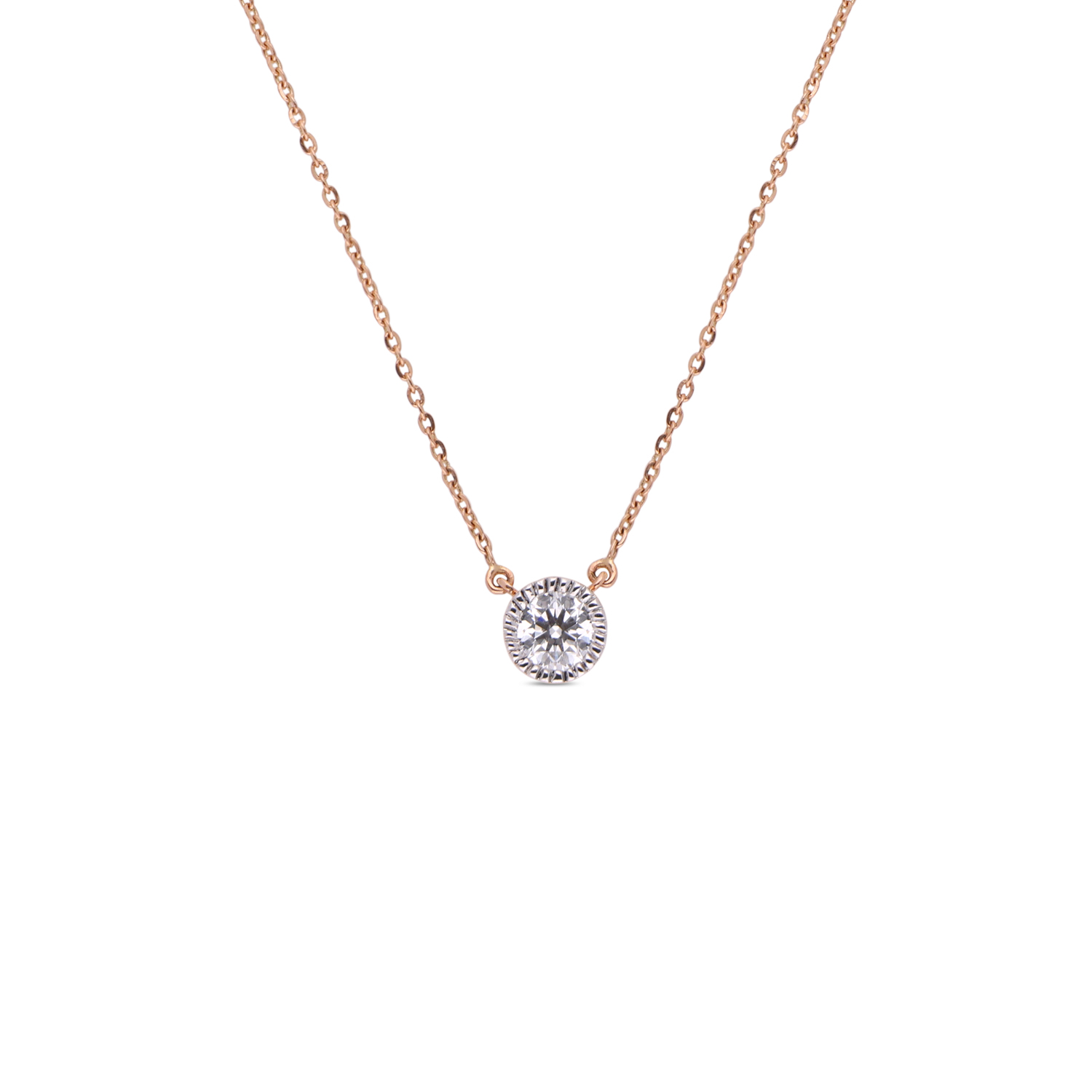 Minimal Gold Chain Pendant with Solitaire-Style Diamond