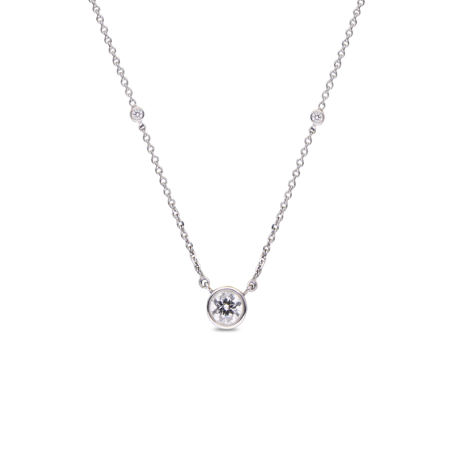 Minimal Gold Pendant with Solitaire Diamond Accents