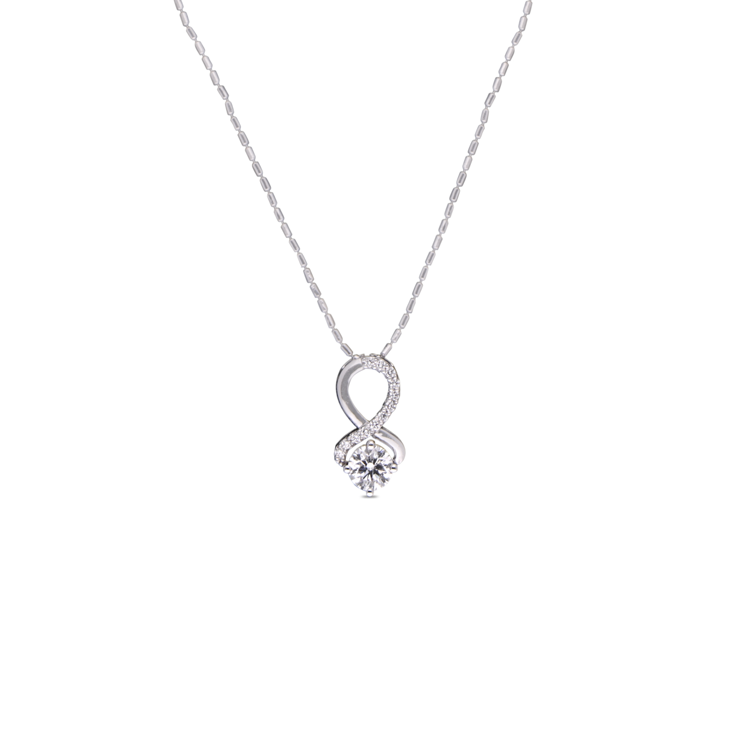 Elegant Infinity Diamond Pendant in White Gold