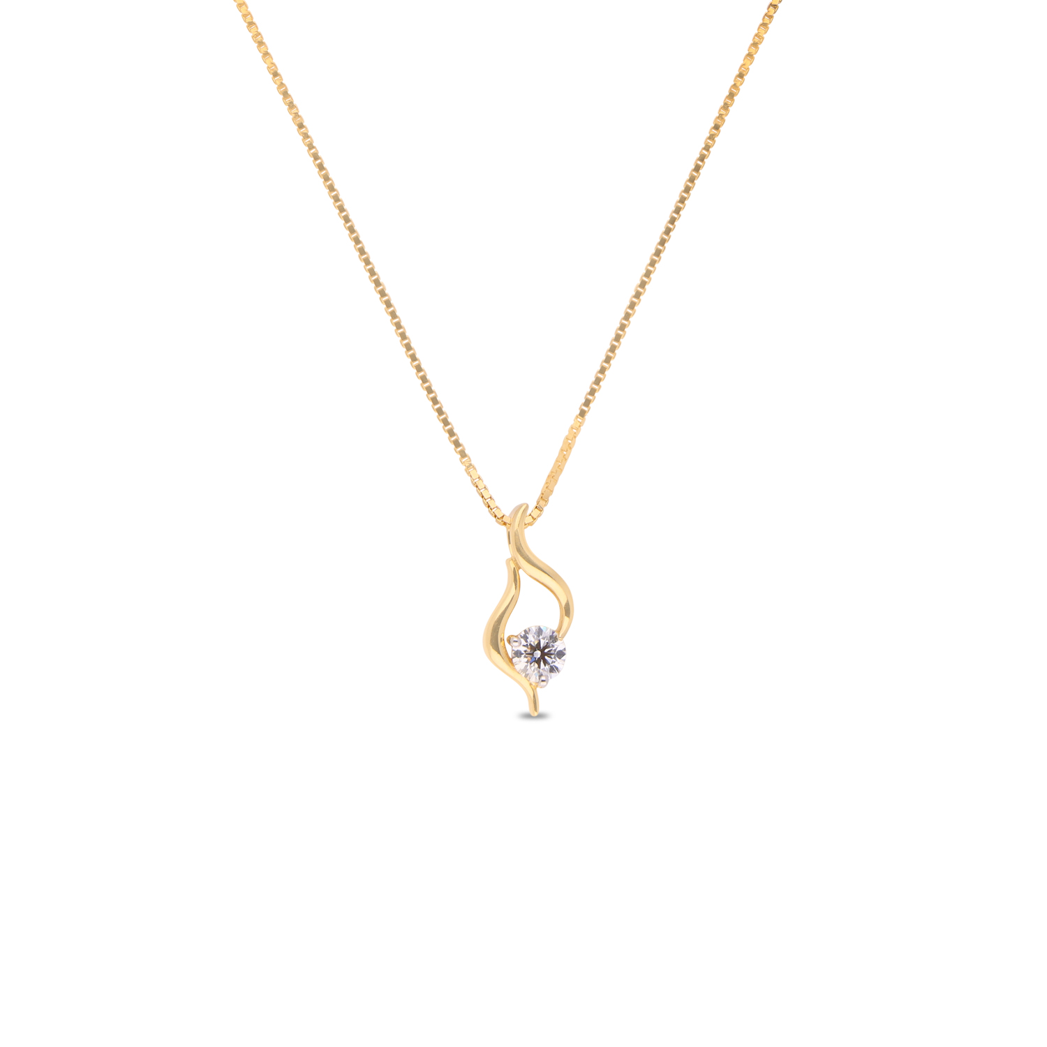 Elysian Flame Diamond Pendant Necklace