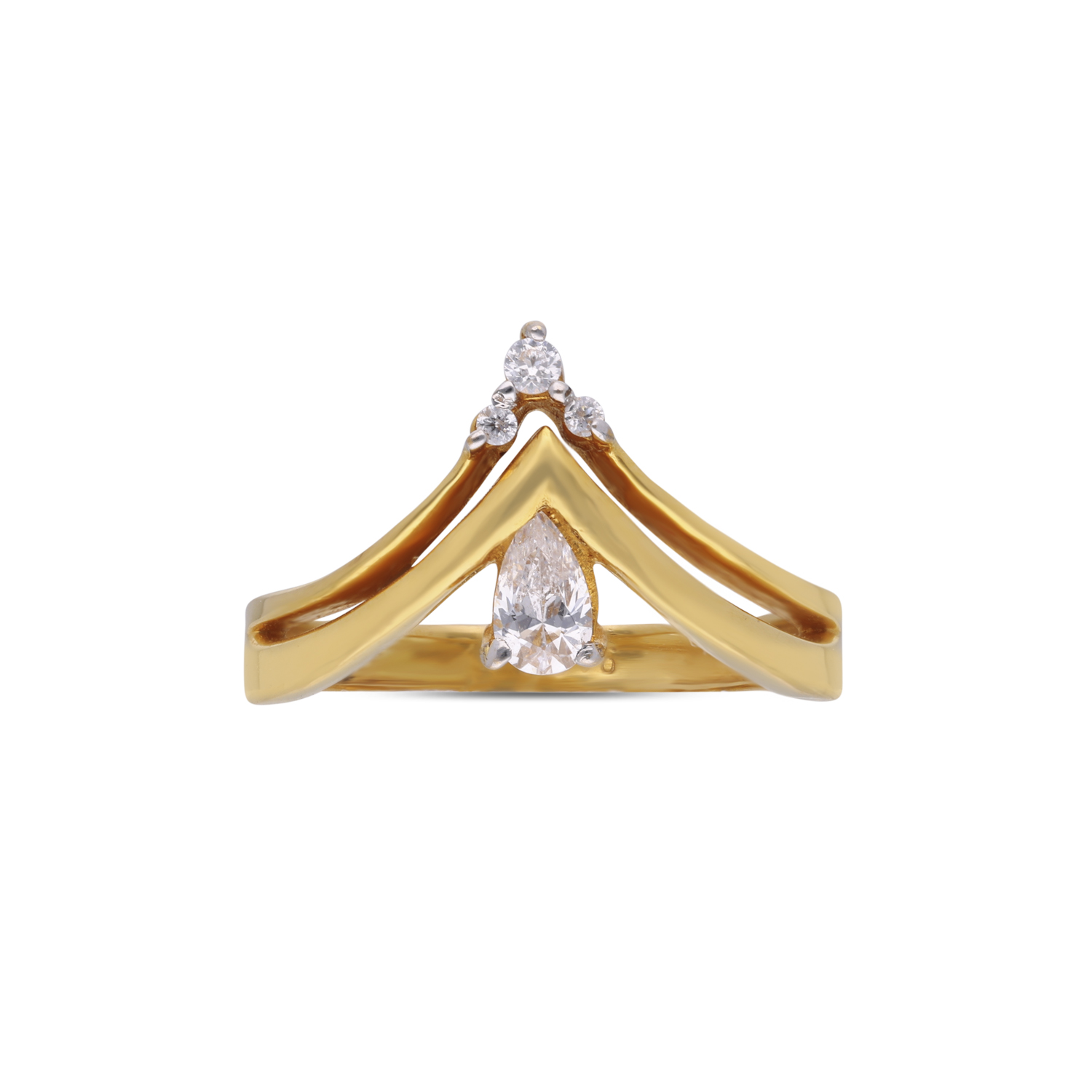 Aurora Crest Ring in Gold with White Cubic Zirconia