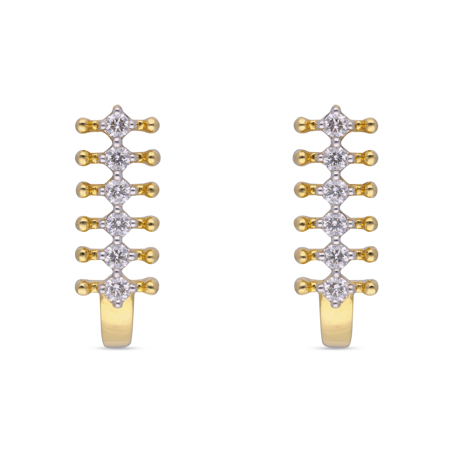 Vertical Diamond Line Drop Earrings