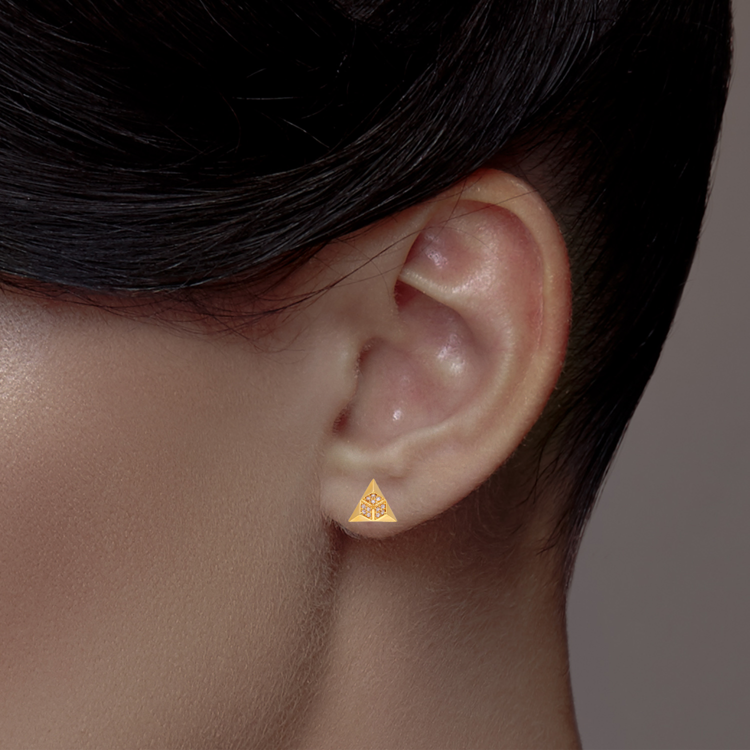 Auric Prism Gold Stud Earrings