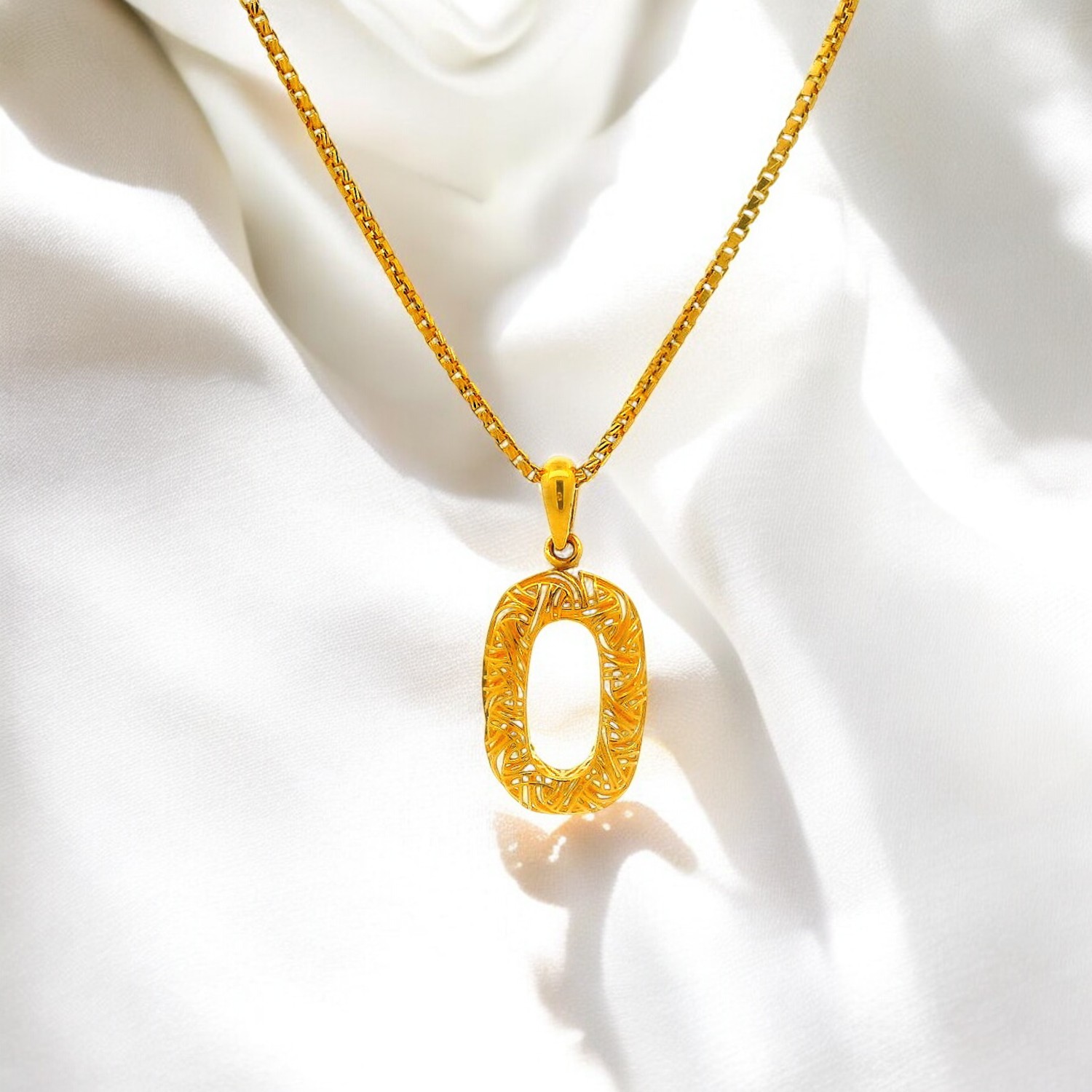 Golden Orbit Filigree Pendant Necklace
