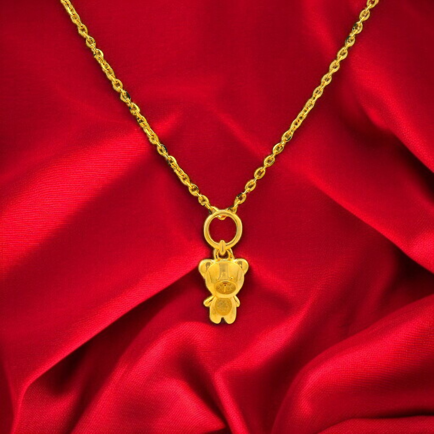 Teddy Bear Gold Chain Pendant for Kids