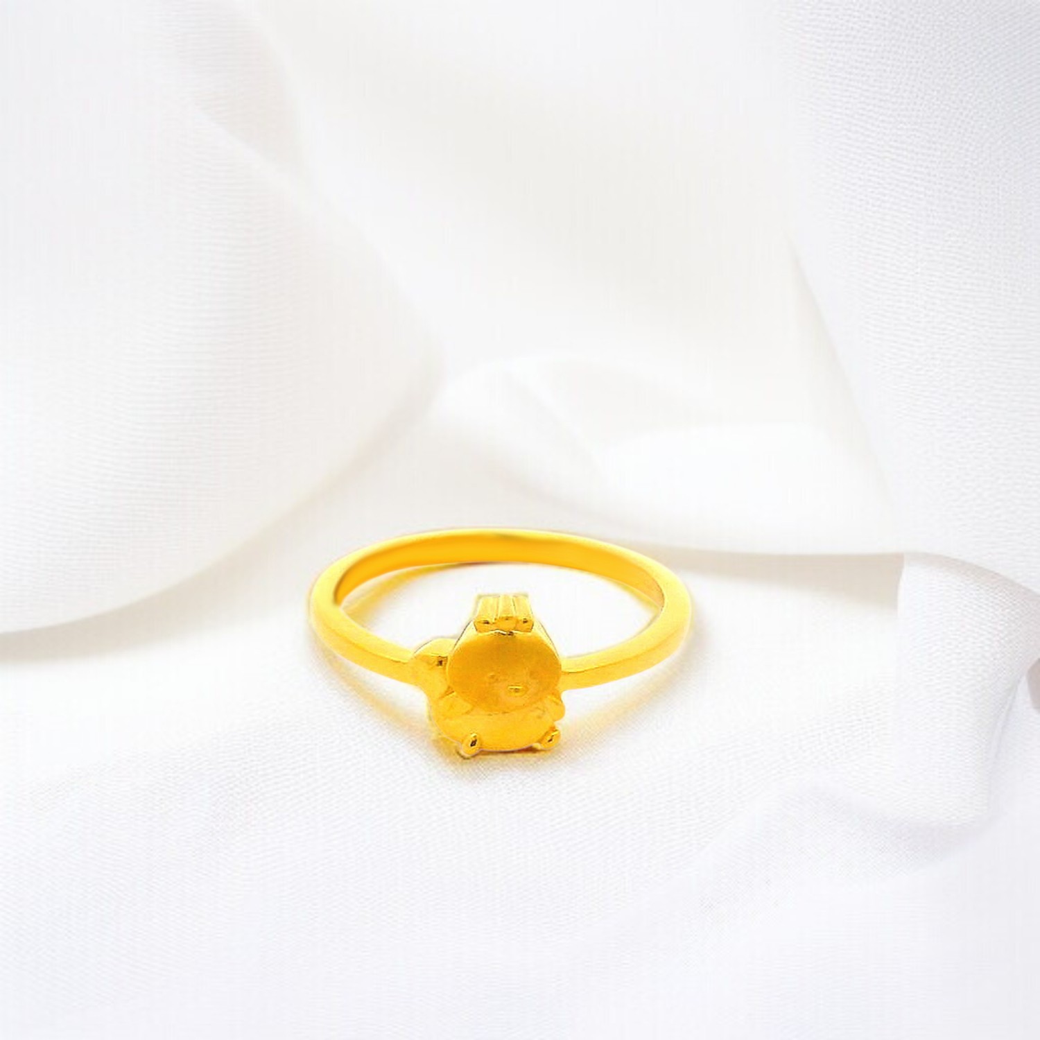 Cute Teddy Motif Gold Ring for Kids