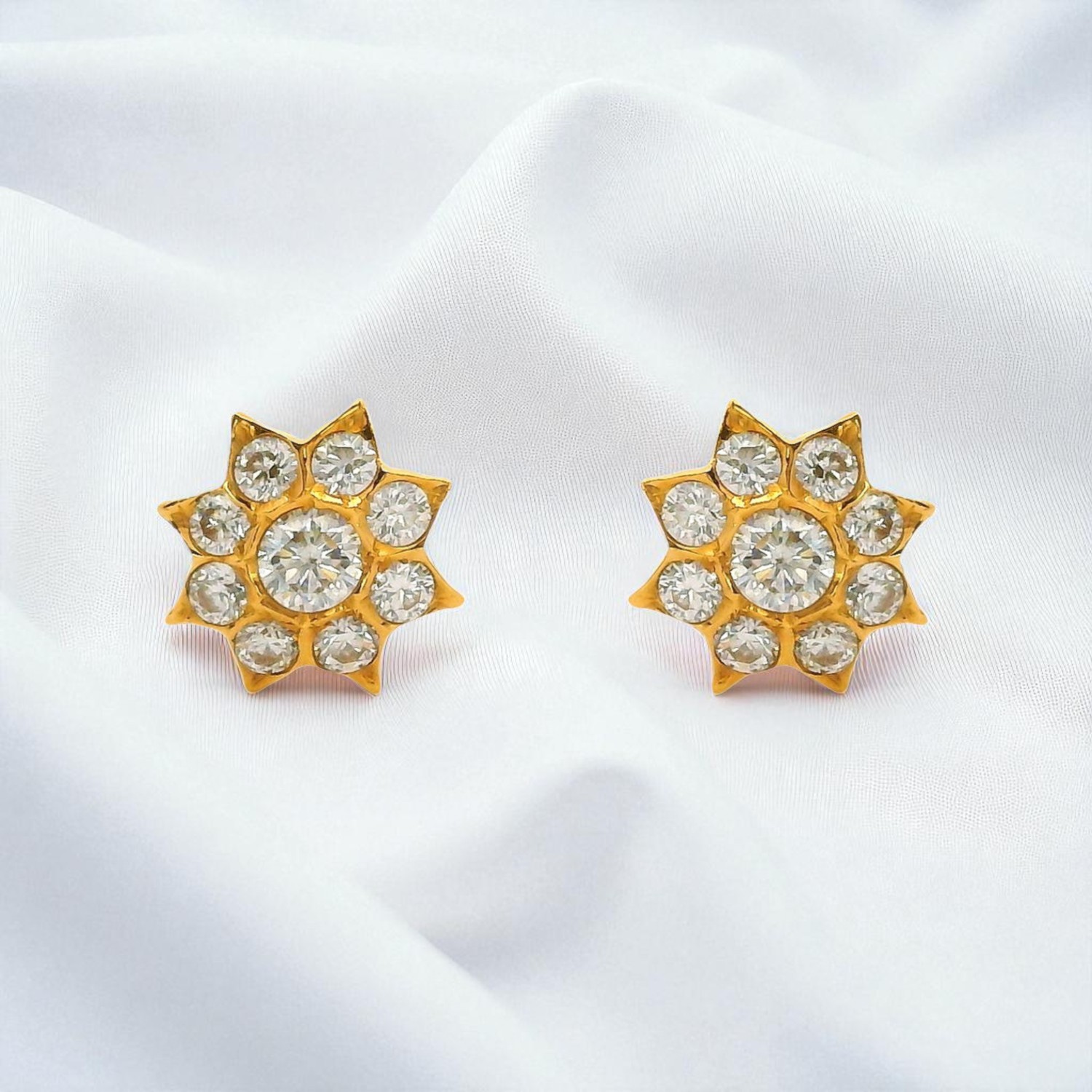 Celestial Radiance Gold Ear Studs