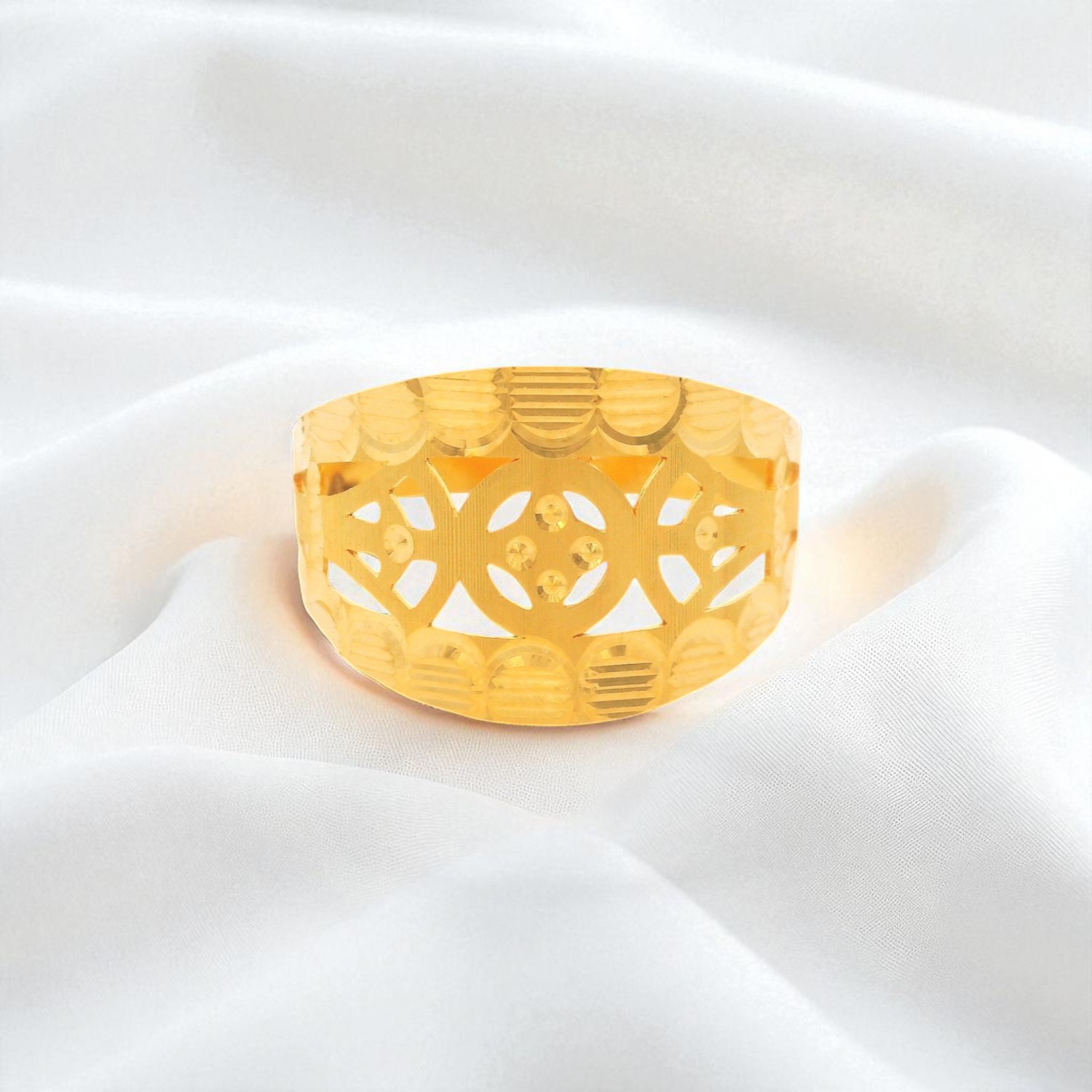 Geometric Cutwork Gold Ring