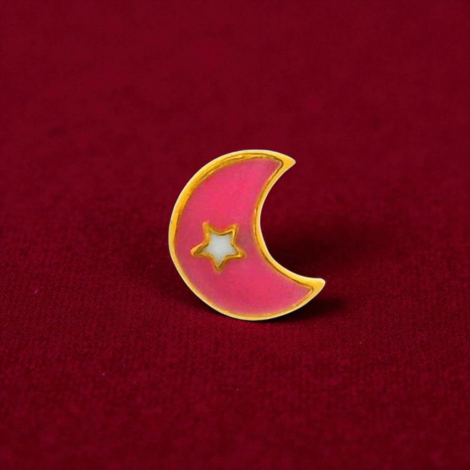 Celestial Moon Star Enamel Gold Nose Screw
