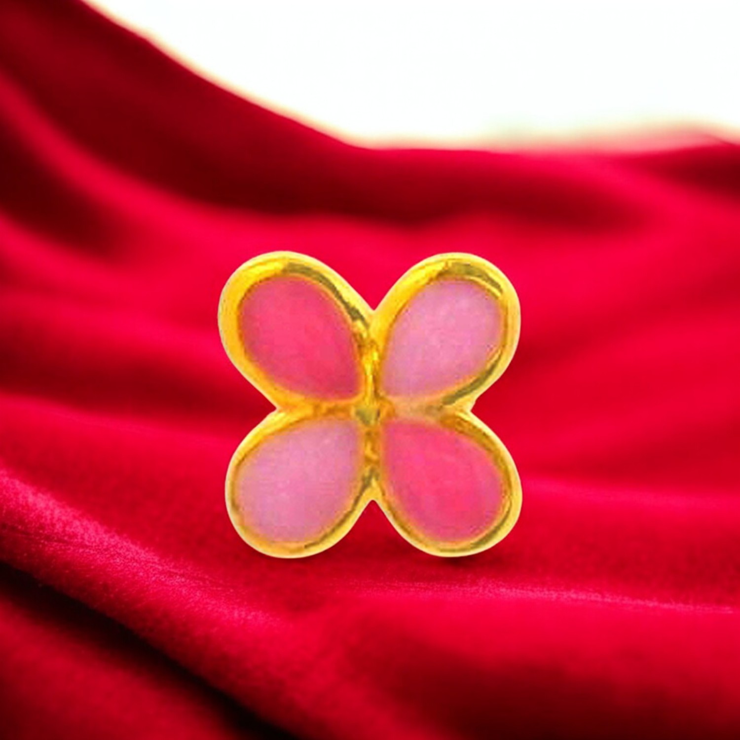 Blush Petal Enamel Gold Nose Screw