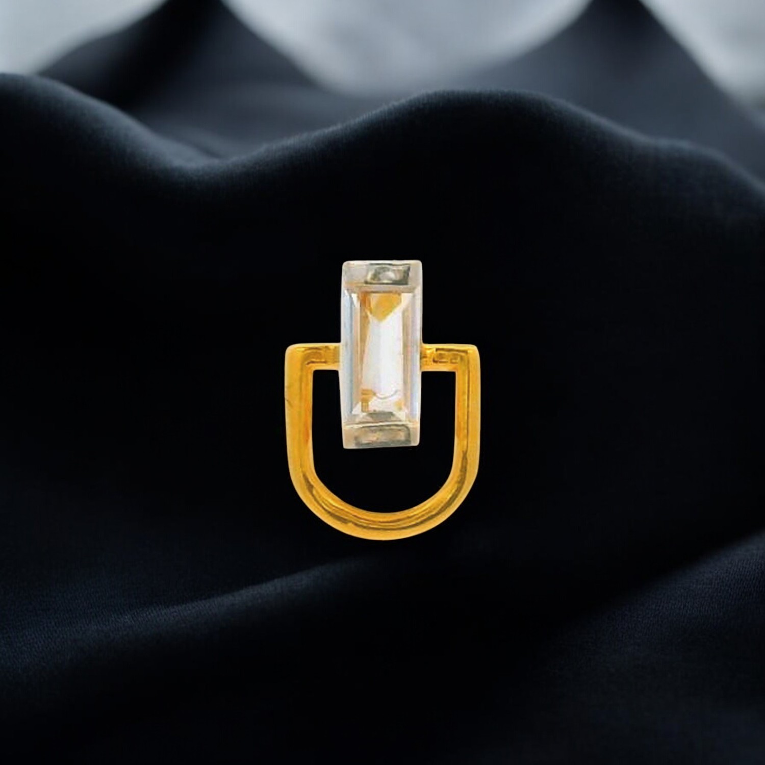 Radiant Baguette White Cubic Zirconia Gold Nose Screw