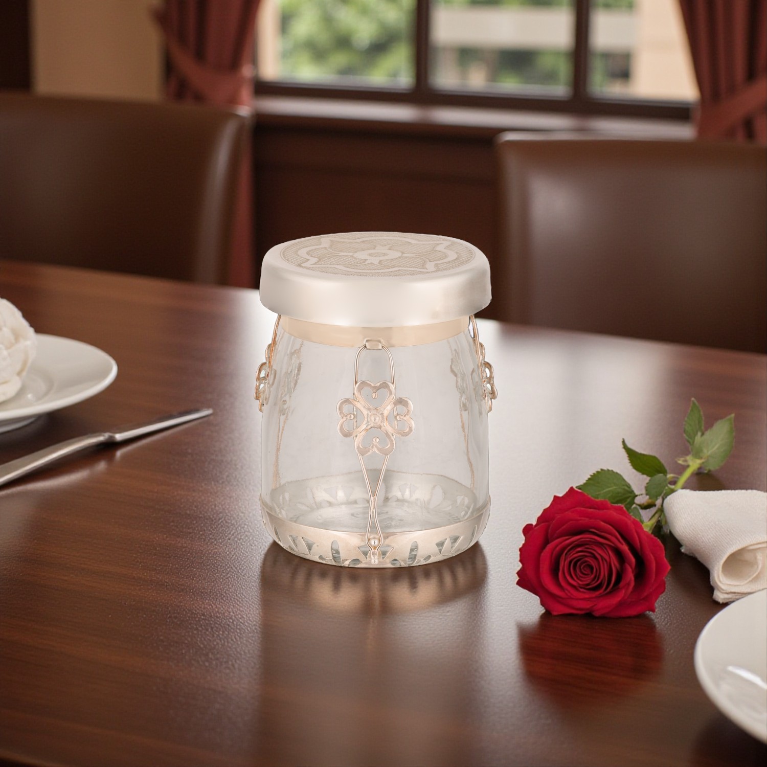 Ornate Sterling Silver Jar – Handcrafted Floral Accent Container