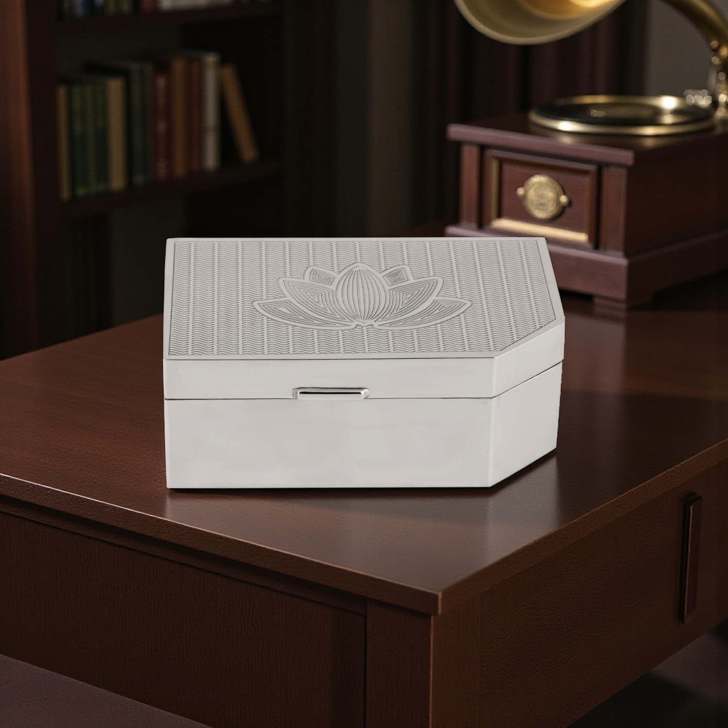 Classic Pure Silver Rectangular Storage Box