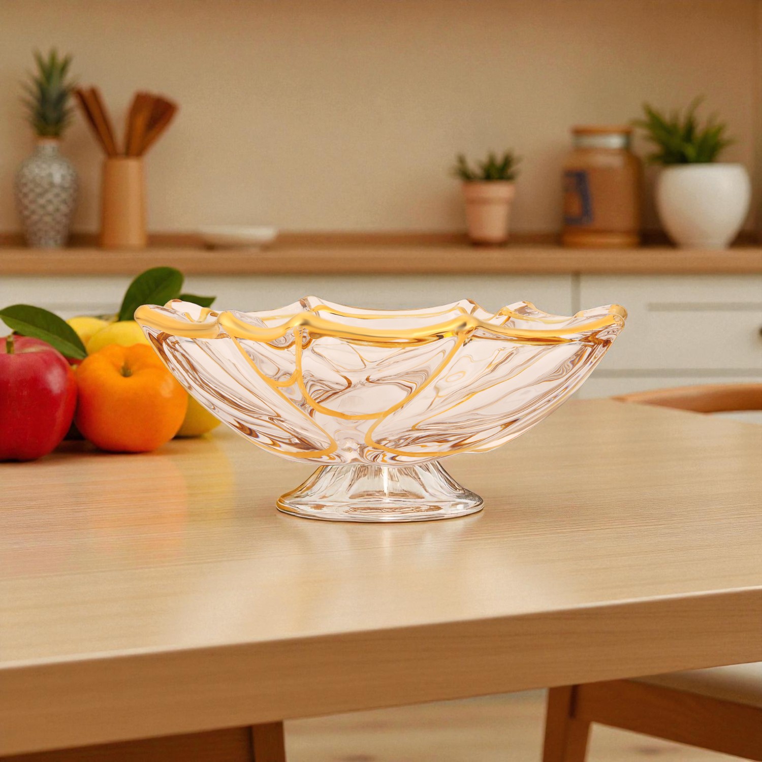 Golden Rimmed Crystal Ashtray