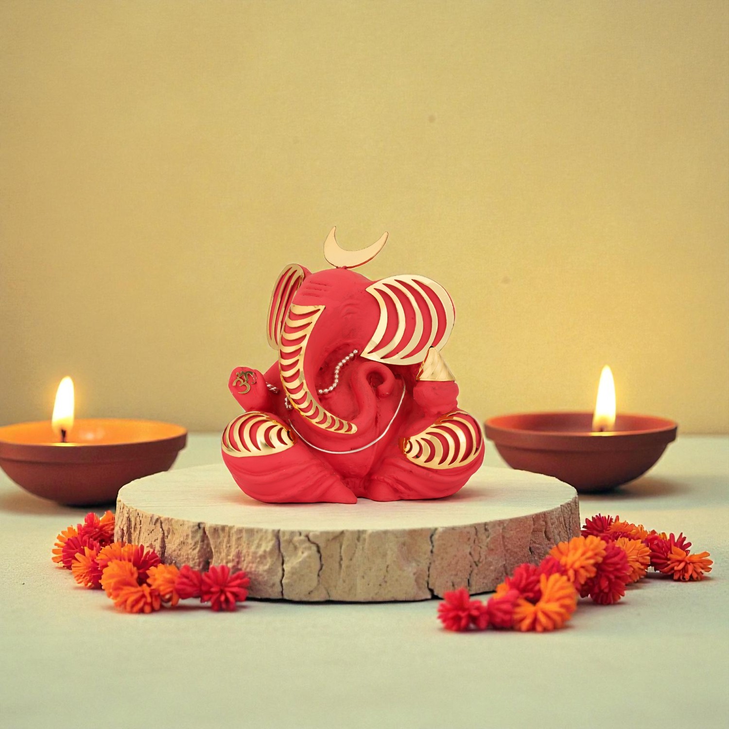 Artistic Red Concept Ganesha Sculpture