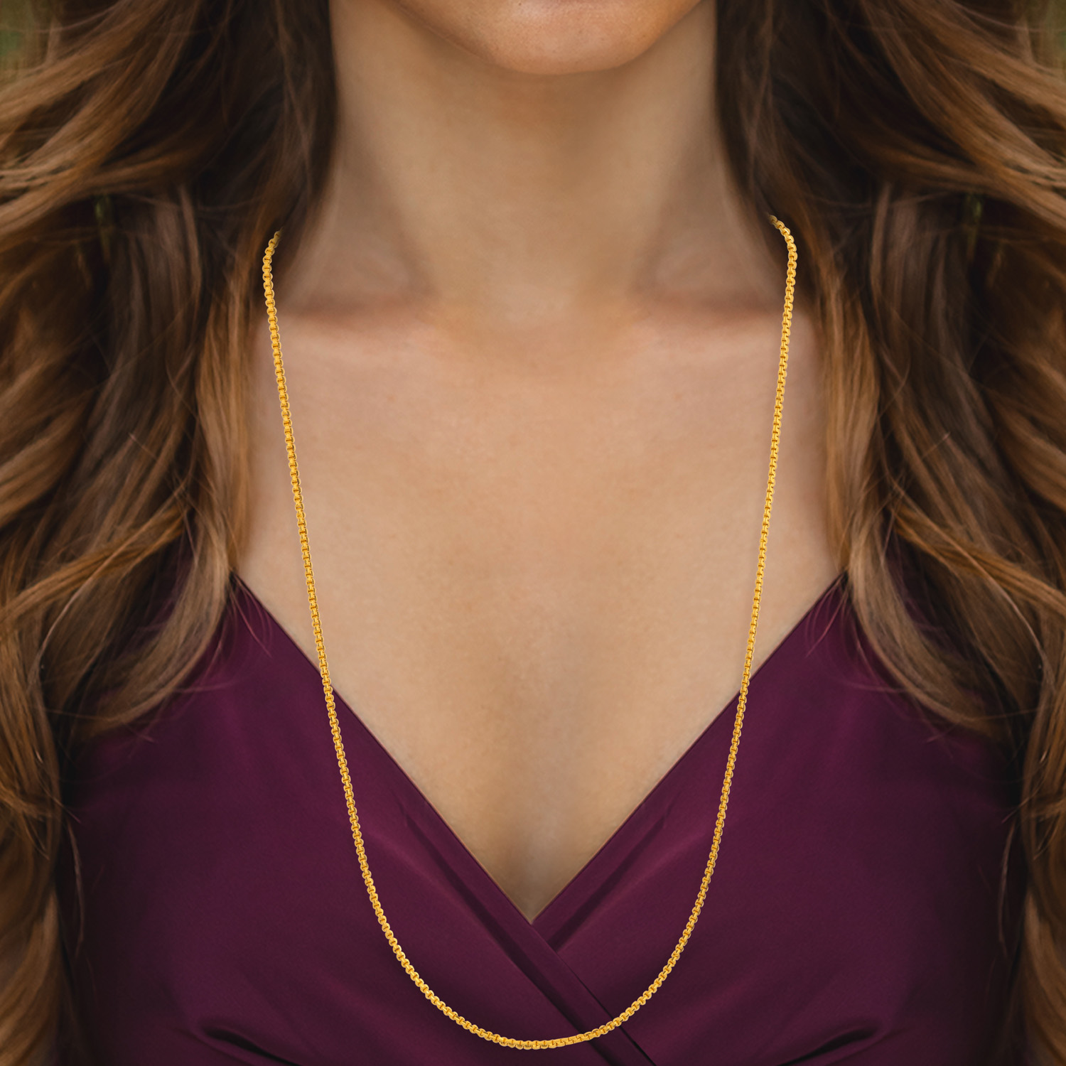 22kt Gold Plain Peapod Chain