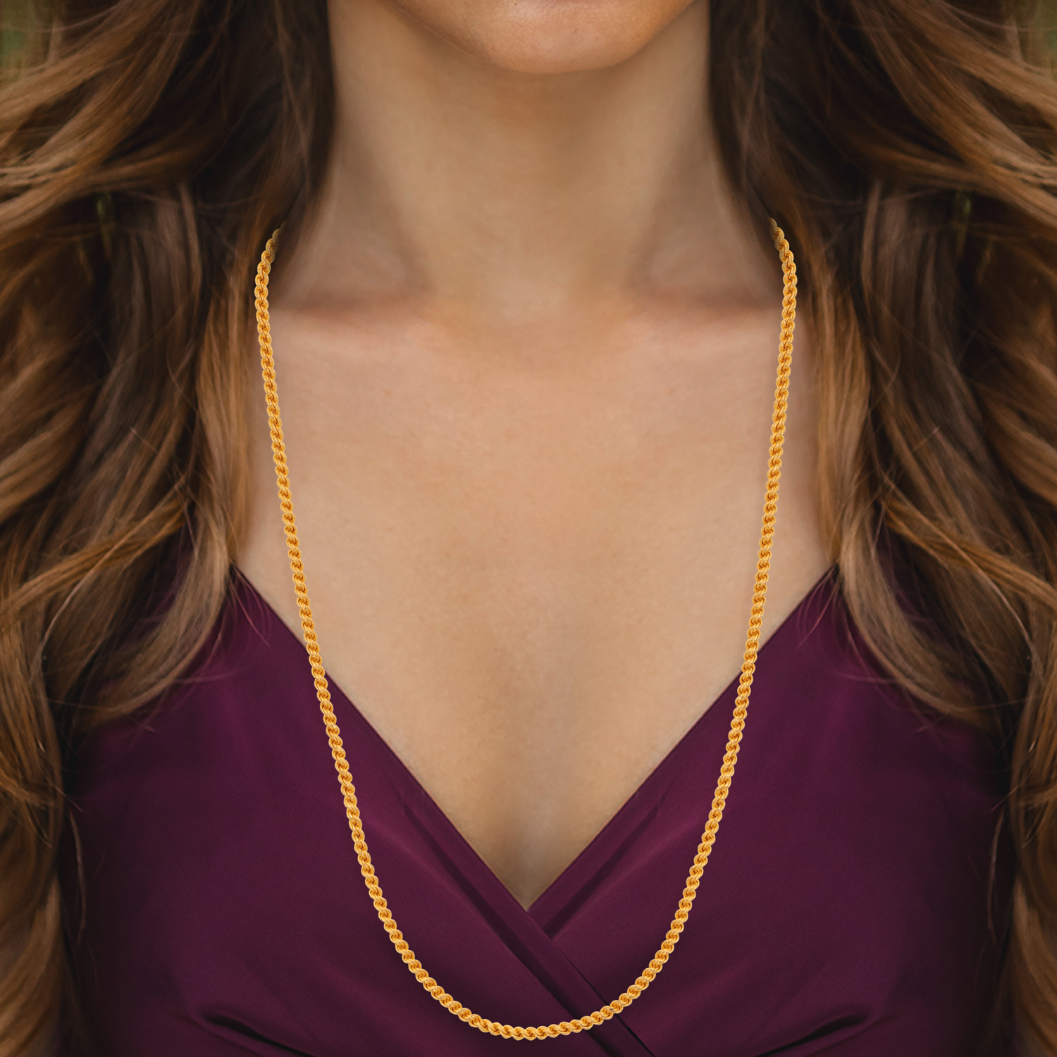 22kt Gold Plain Rope Design Chain