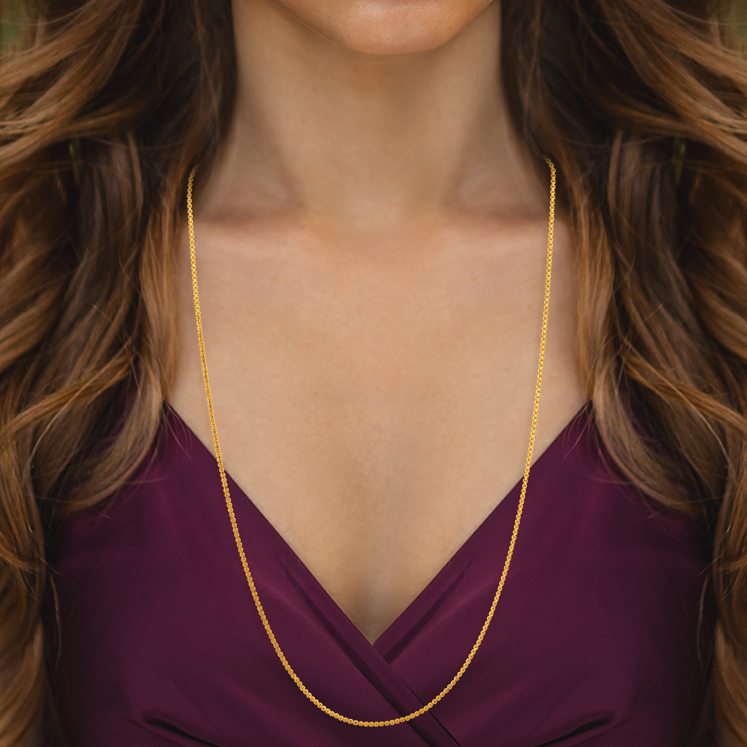 22kt Gold Plain Hand Made Chain