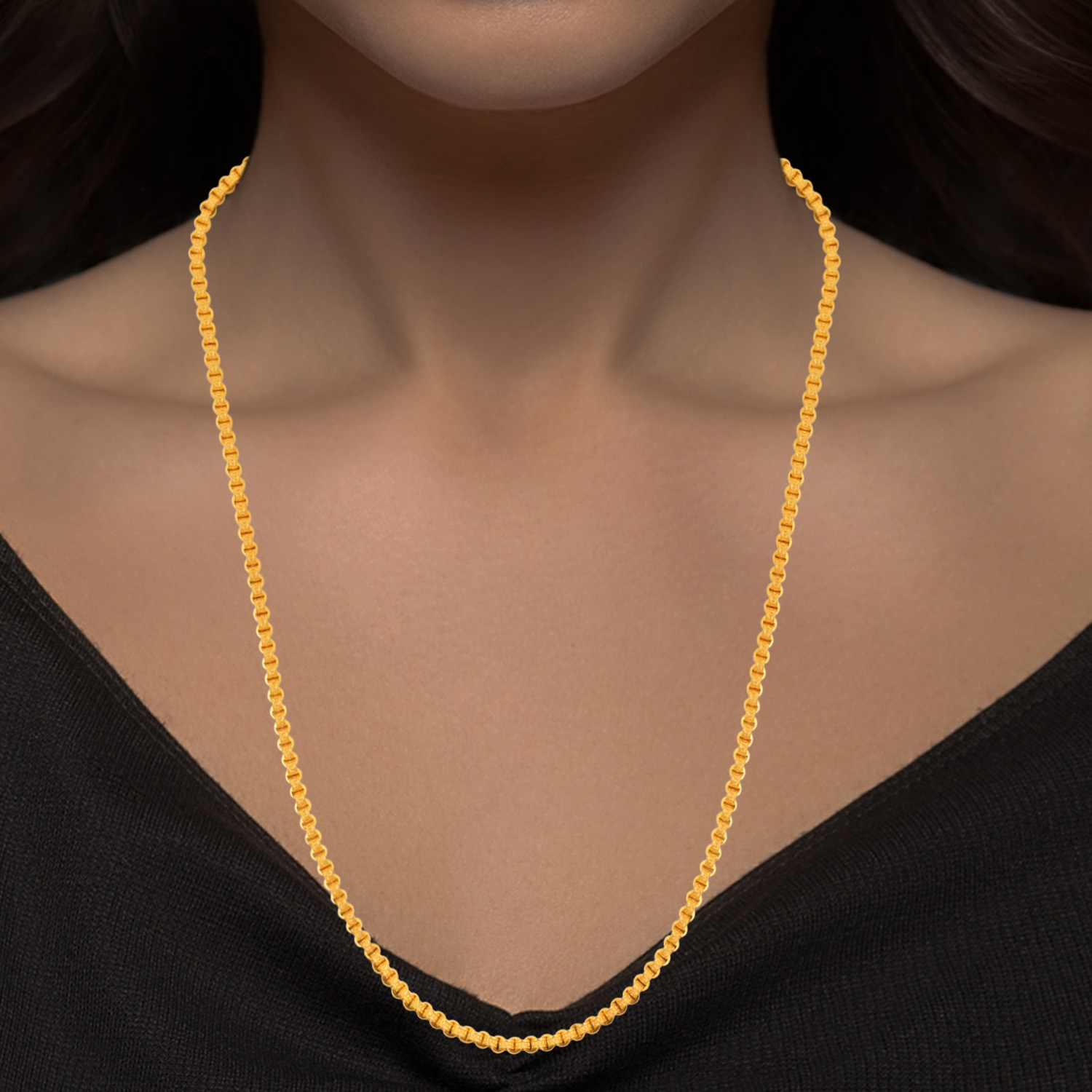 22kt Gold Plain Screw/Tyre design Chain