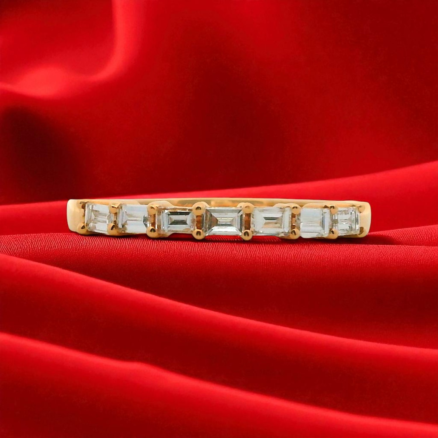Baguette Diamond Gold Band Ring