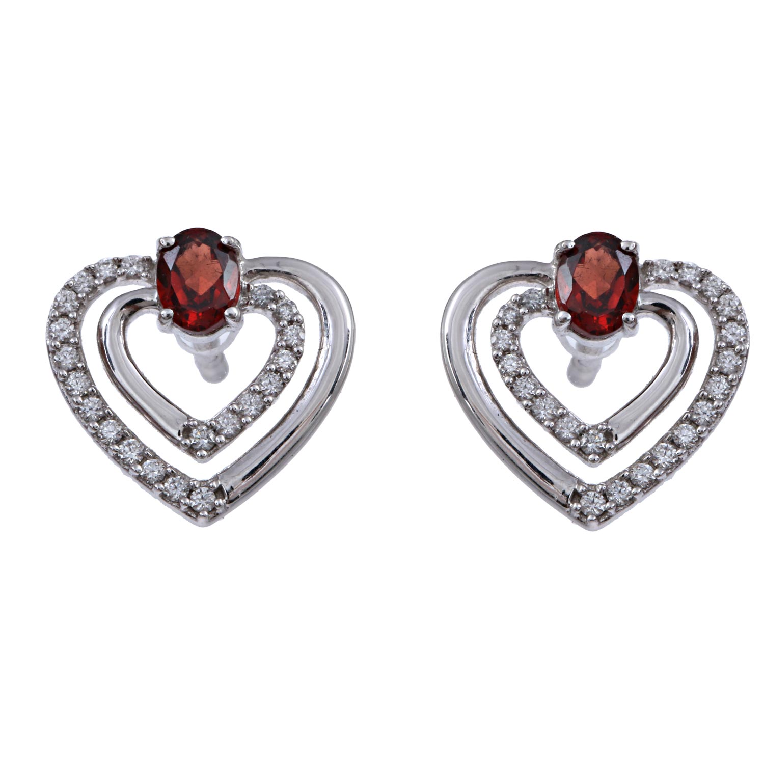 Diamond Earstud Set With Gemstones