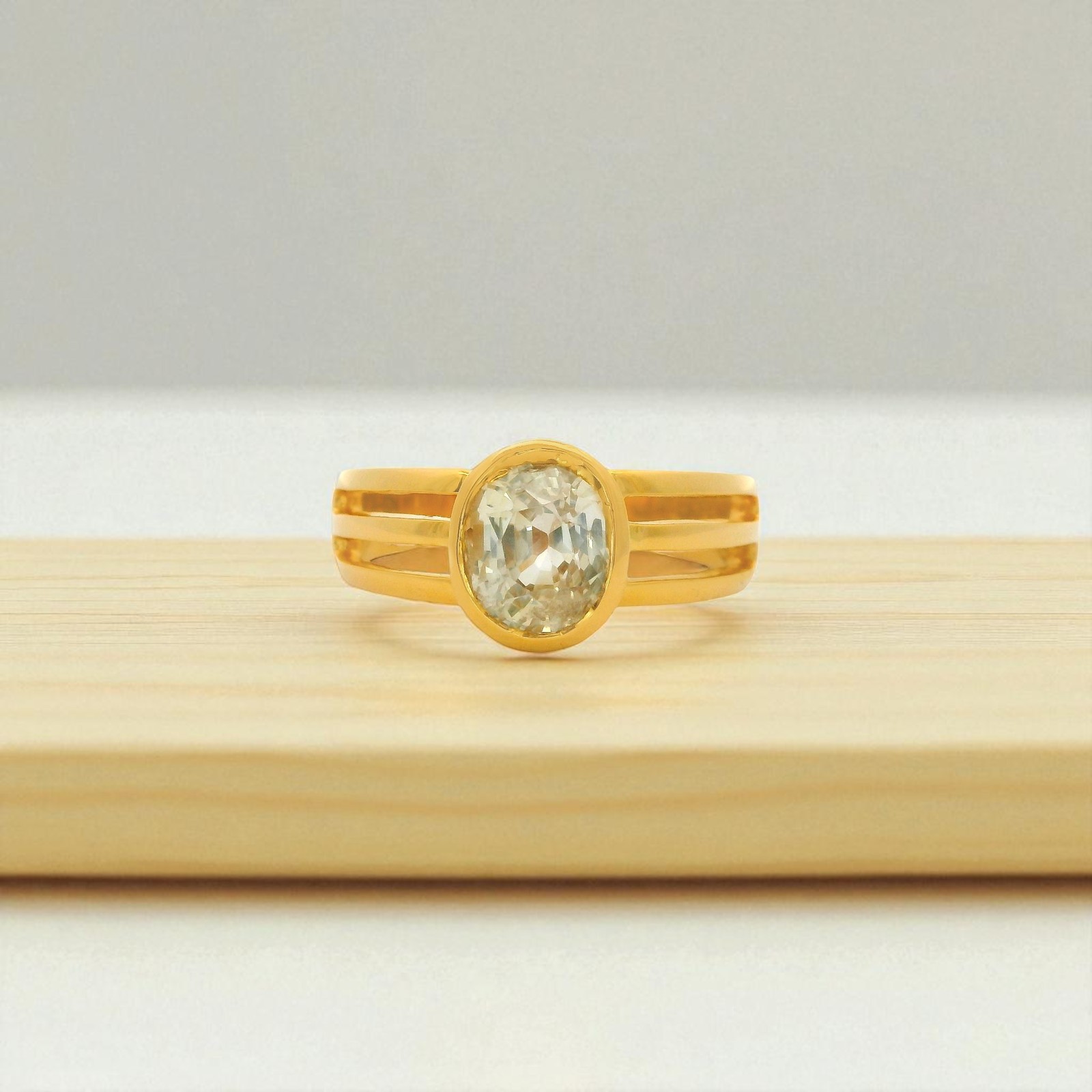 Gold Ring with Yellow Sapphire Classic Elegance