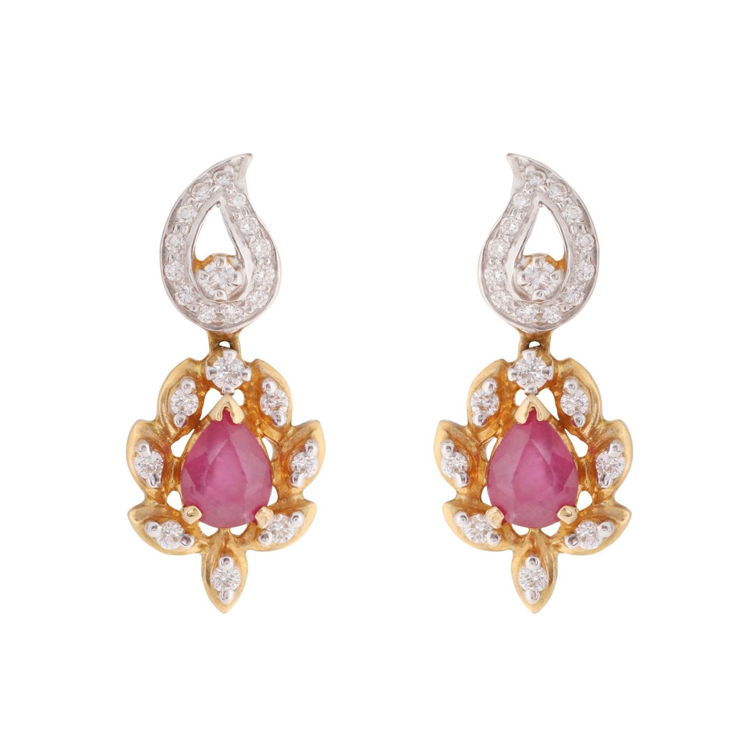 Drops set with Diamond and colored gems